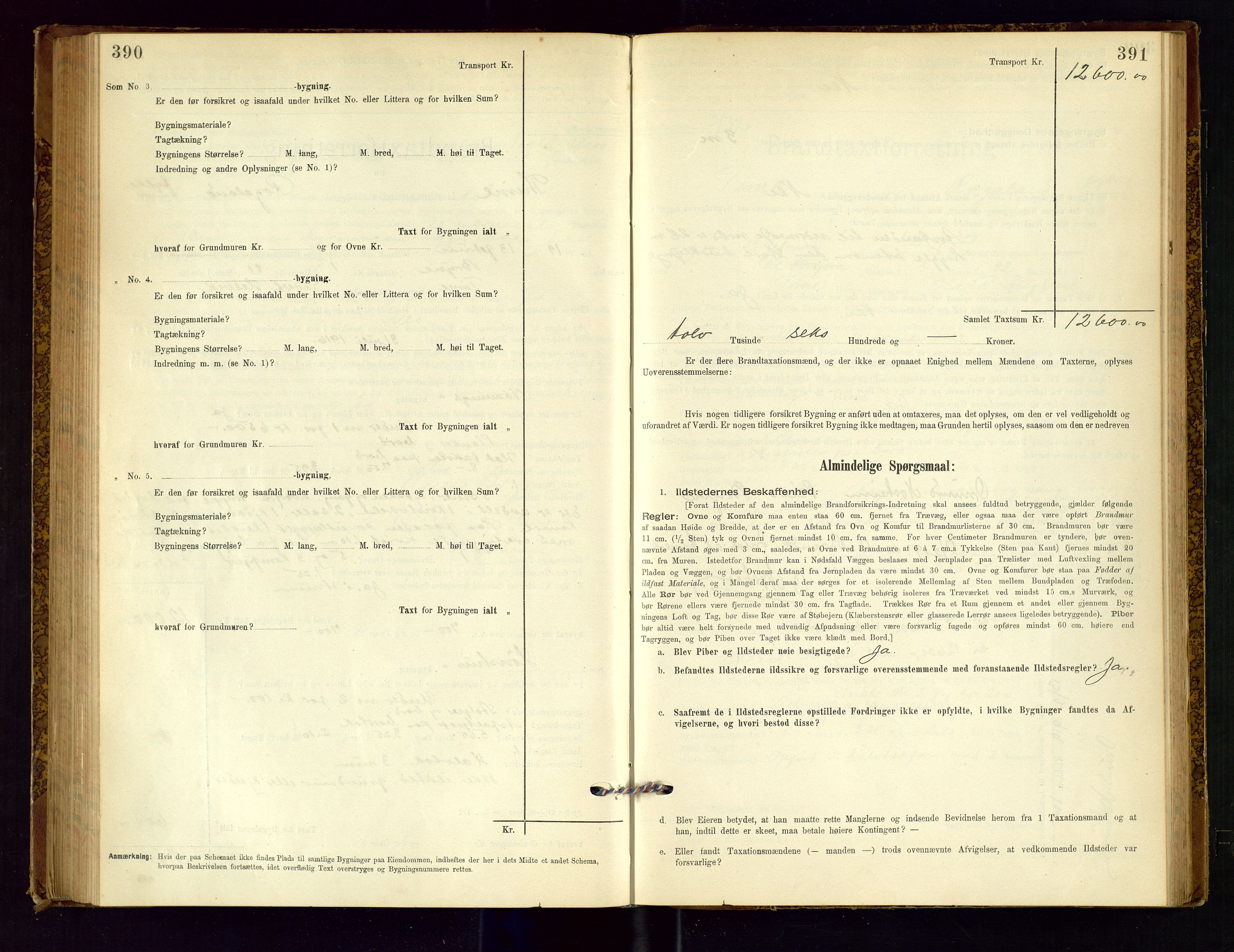 Time lensmannskontor, SAST/A-100420/Gob/L0001: Branntakstprotokoll, 1896-1914, s. 390-391