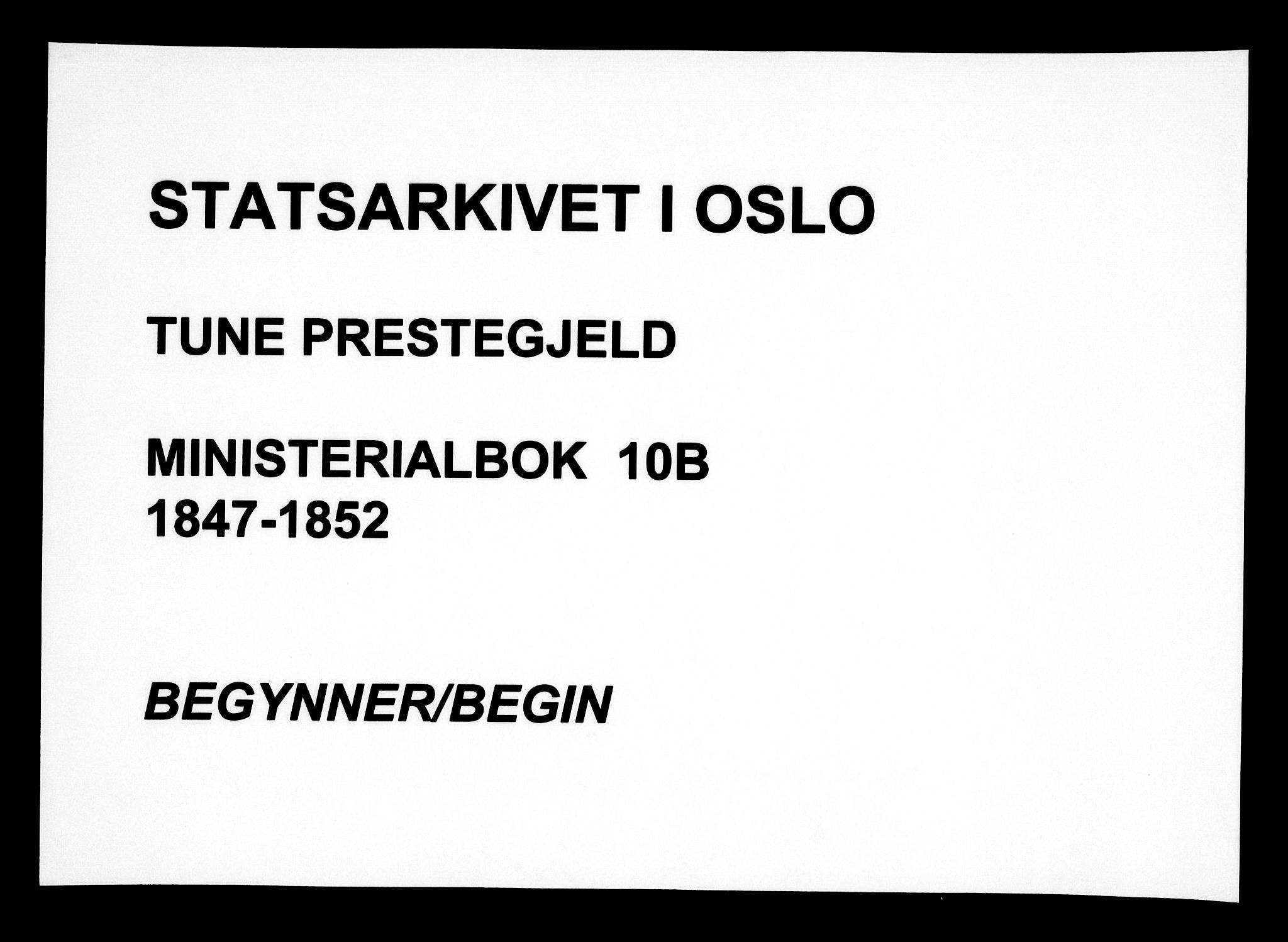 Tune prestekontor Kirkebøker, SAO/A-2007/F/Fa/L0010b: Ministerialbok nr. 10B, 1847-1852