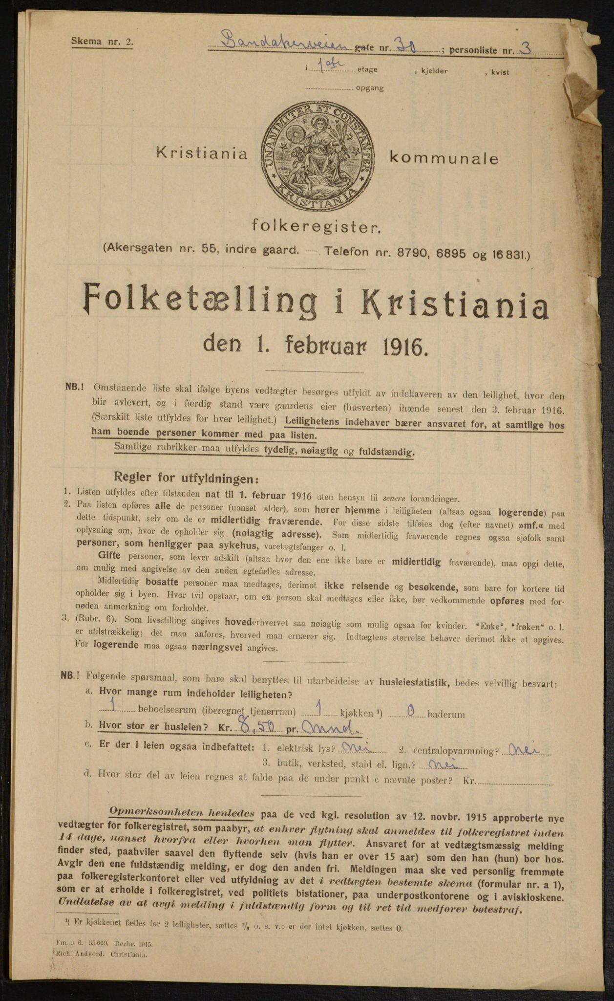 OBA, Kommunal folketelling 1.2.1916 for Kristiania, 1916, s. 89236