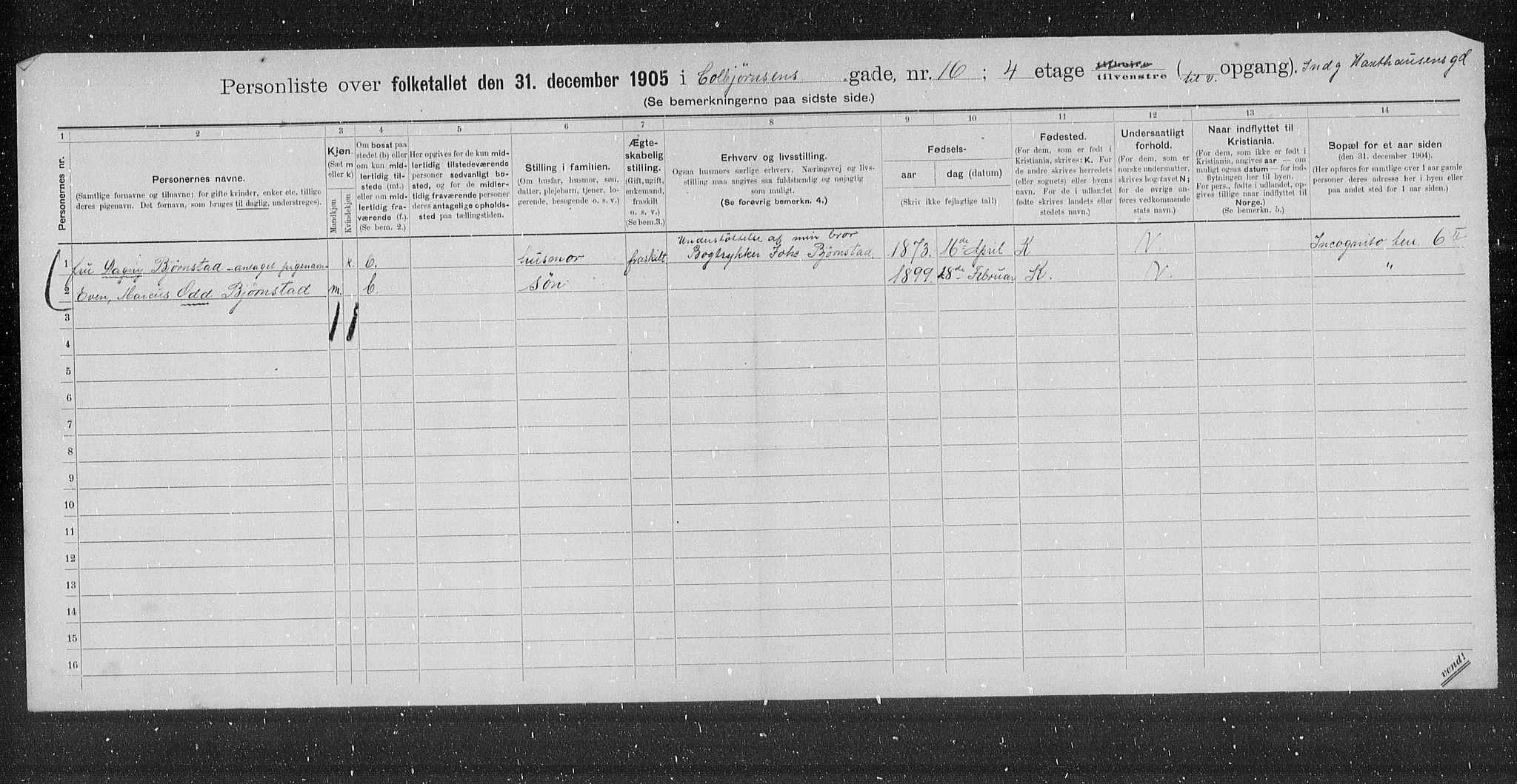 OBA, Kommunal folketelling 31.12.1905 for Kristiania kjøpstad, 1905, s. 6792