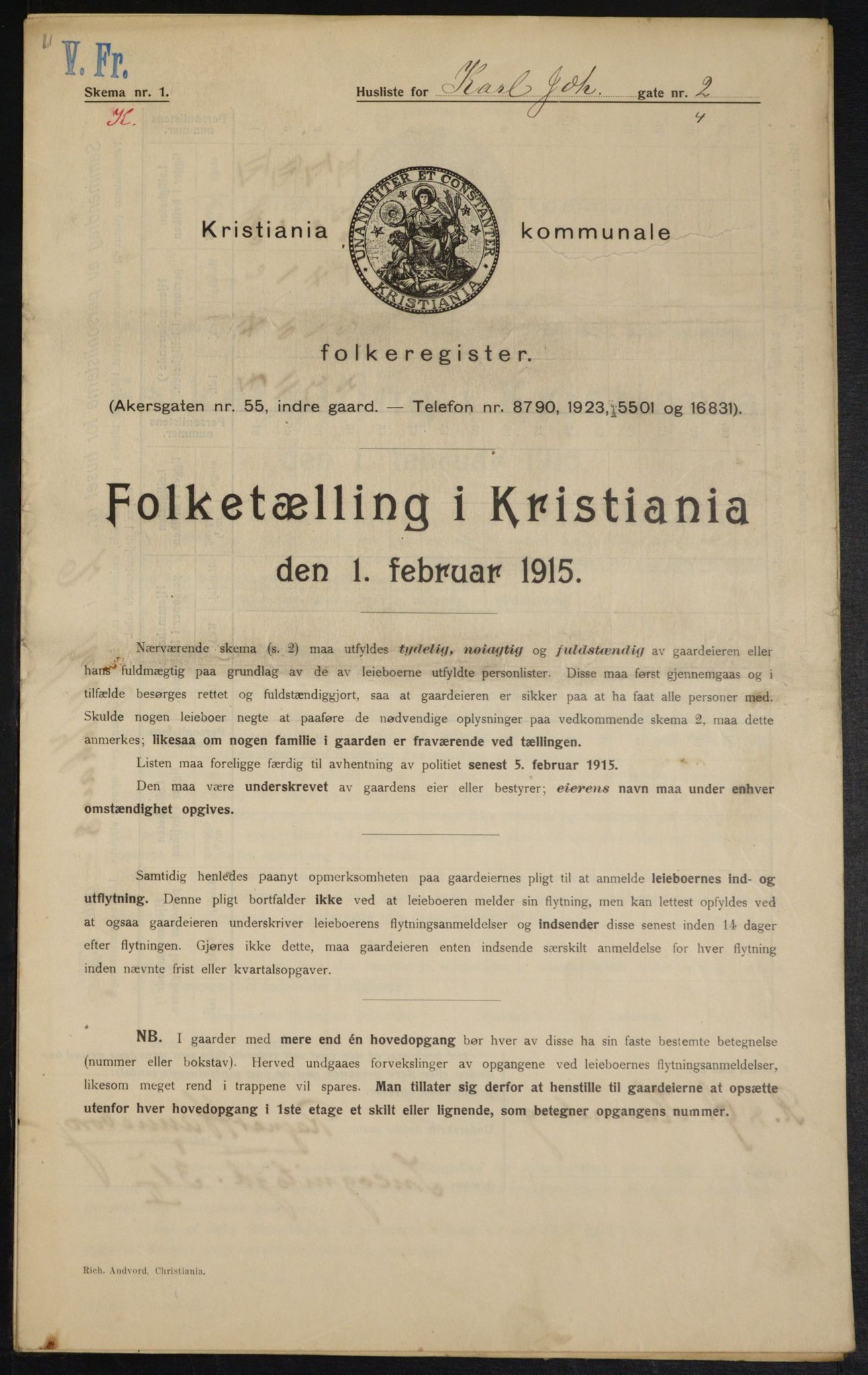 OBA, Kommunal folketelling 1.2.1915 for Kristiania, 1915, s. 48189