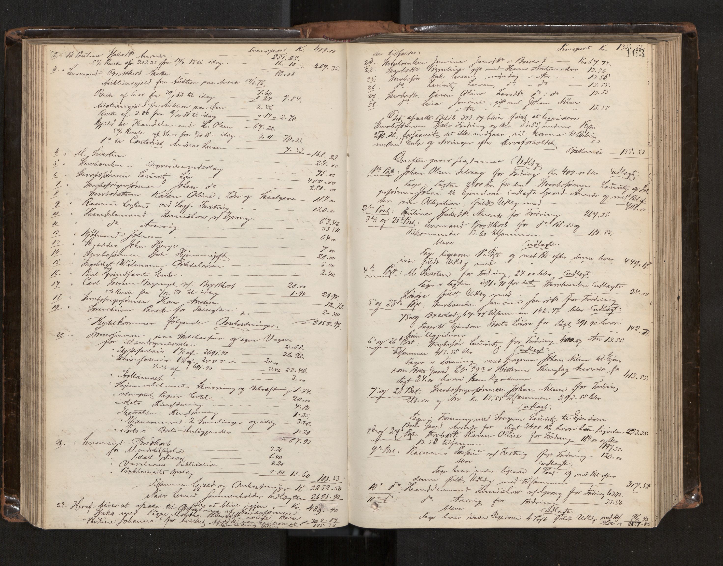 Fosen sorenskriveri, AV/SAT-A-1107/1/3/3A/L0027: Skifteutlodningsprotokoll nr. 6, 1880-1887, s. 163