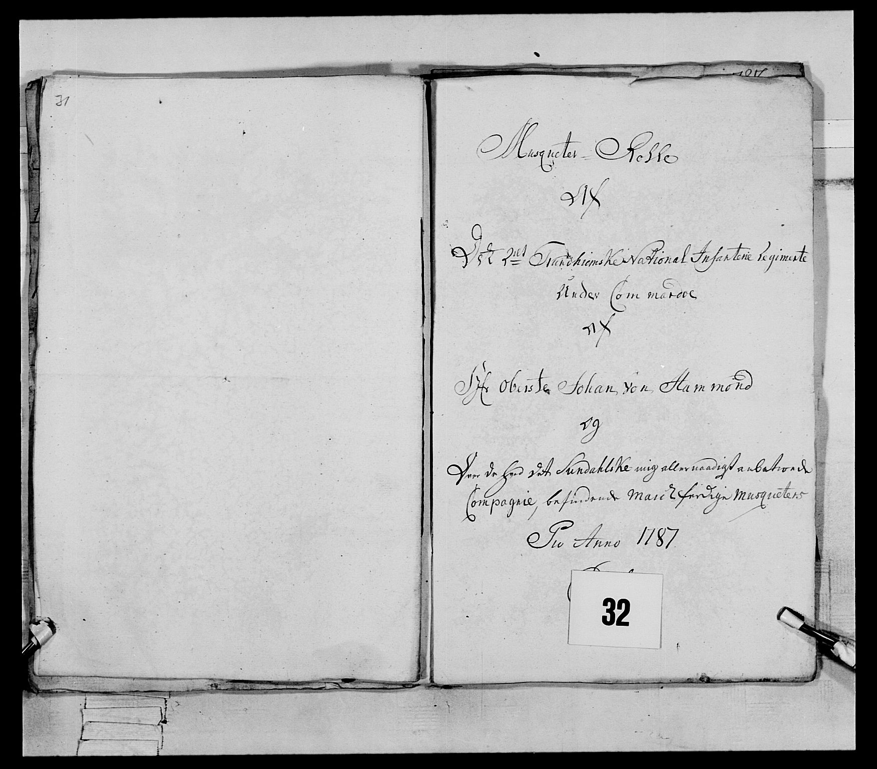 Generalitets- og kommissariatskollegiet, Det kongelige norske kommissariatskollegium, AV/RA-EA-5420/E/Eh/L0079: 2. Trondheimske nasjonale infanteriregiment, 1782-1789, s. 155