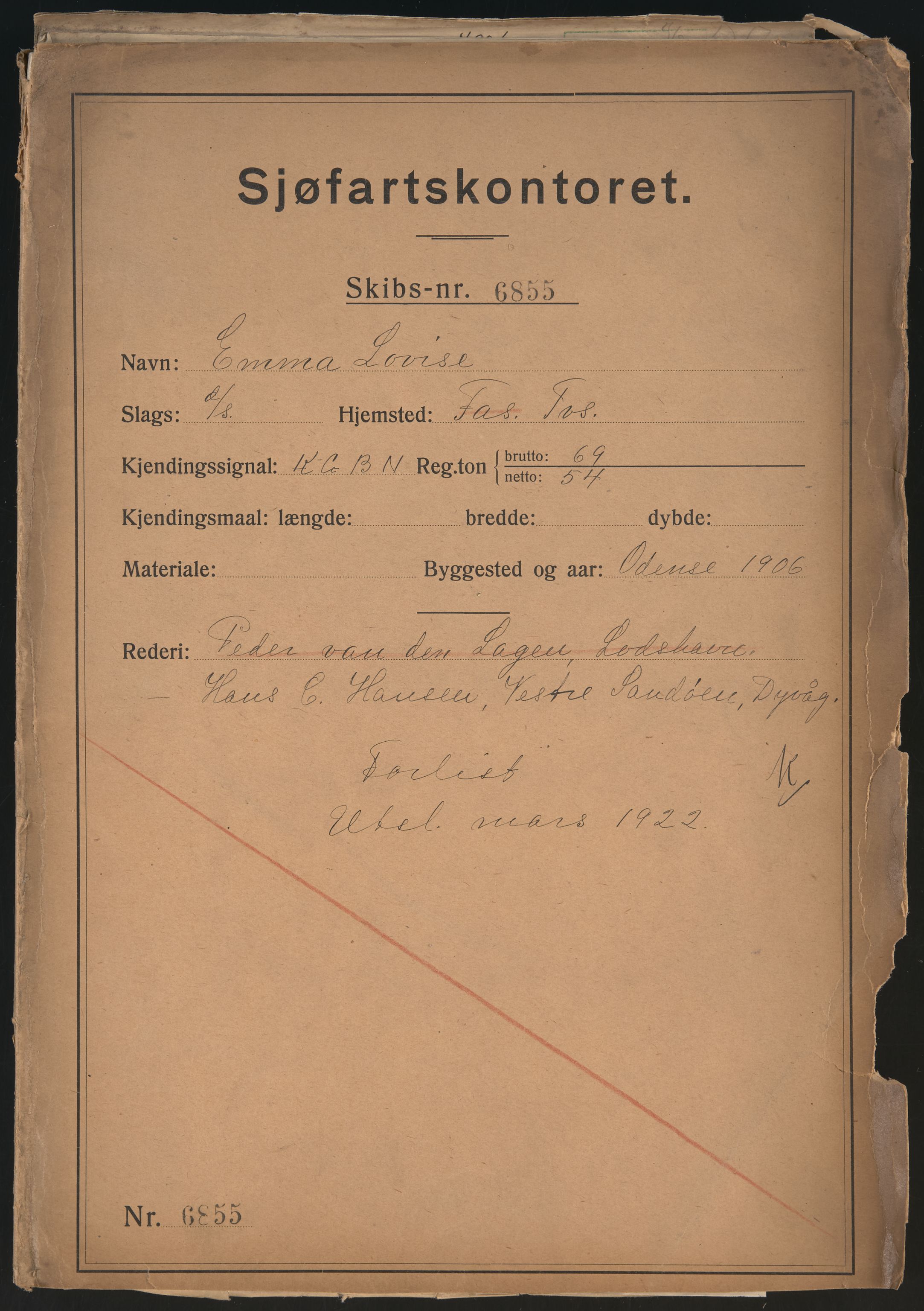 Sjøfartsdirektoratet med forløpere, skipsmapper slettede skip, RA/S-4998/F/Fa/L0295: --, 1862-1929, s. 441