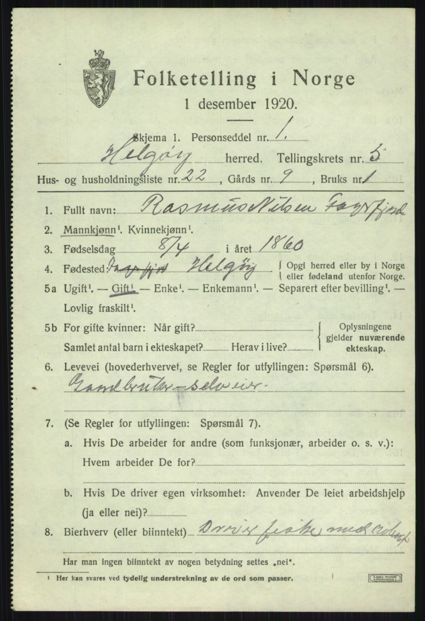 SATØ, Folketelling 1920 for 1935 Helgøy herred, 1920, s. 2227