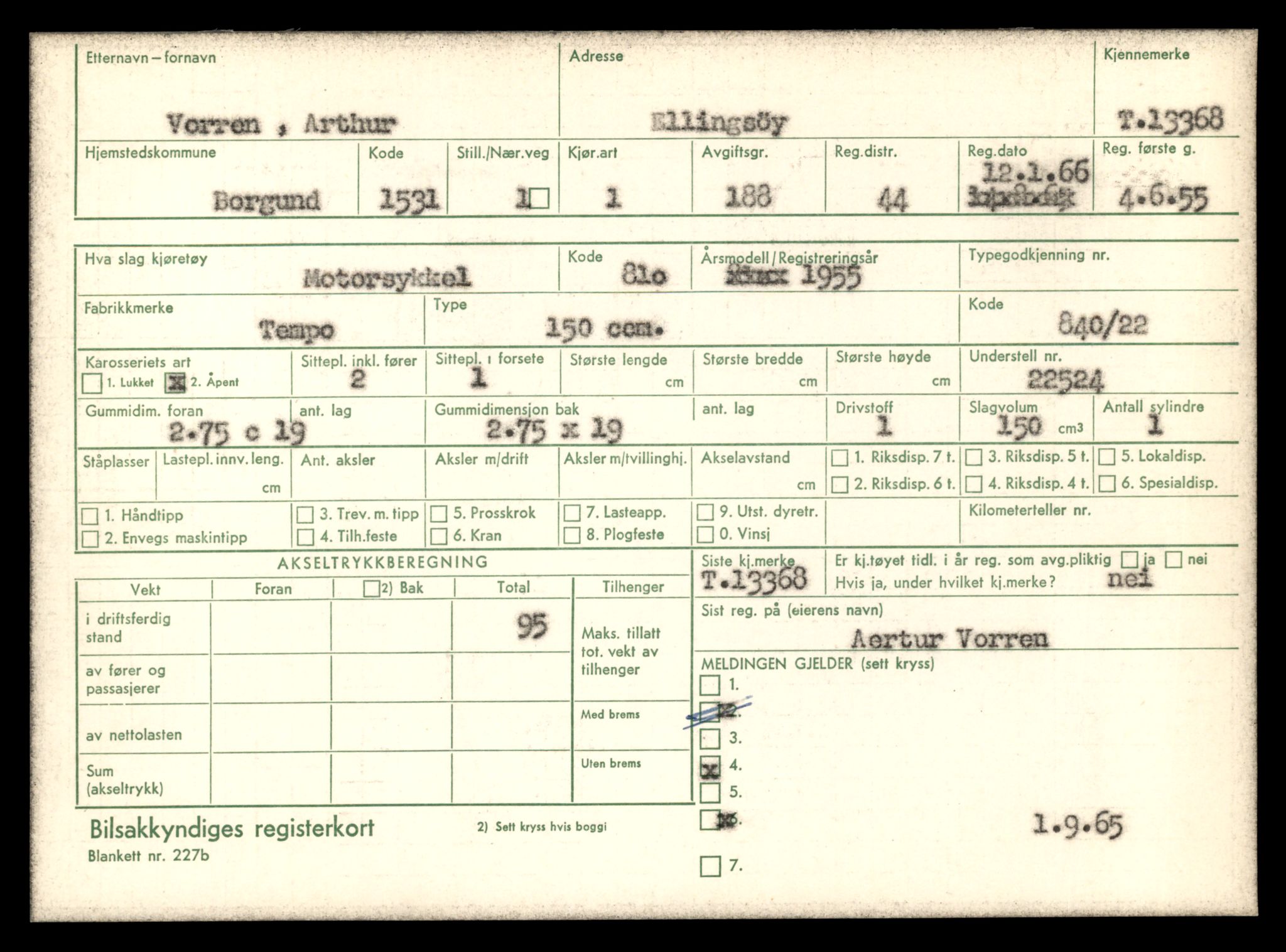 Møre og Romsdal vegkontor - Ålesund trafikkstasjon, AV/SAT-A-4099/F/Fe/L0039: Registreringskort for kjøretøy T 13361 - T 13530, 1927-1998, s. 131