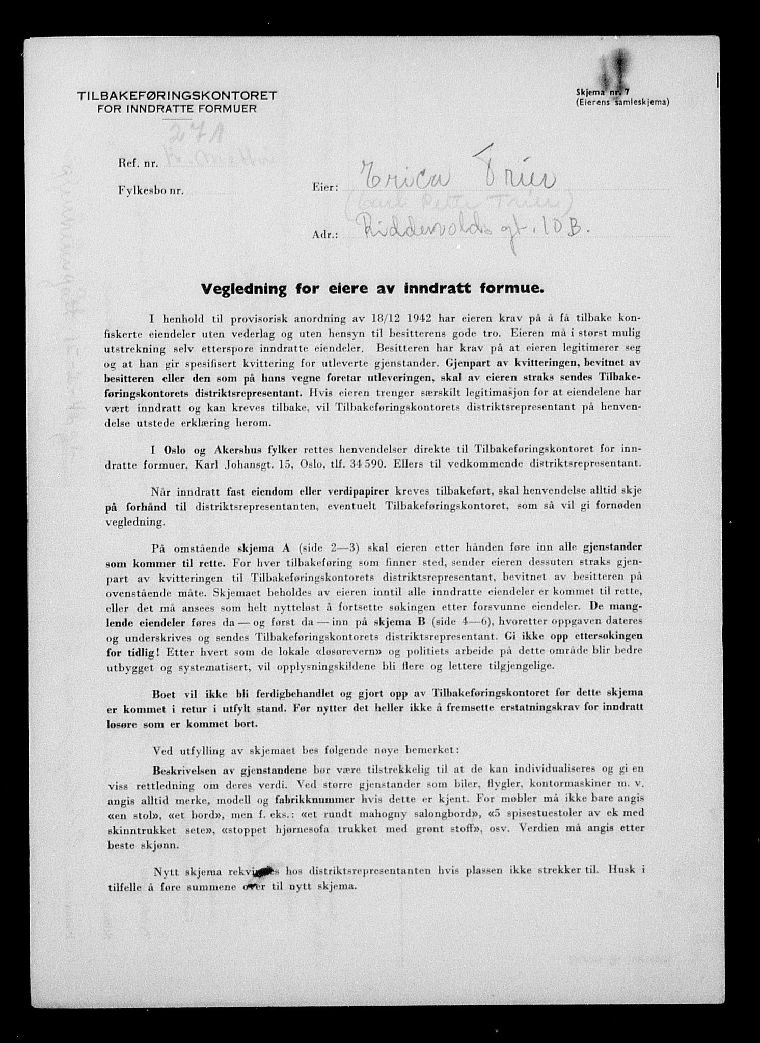 Justisdepartementet, Tilbakeføringskontoret for inndratte formuer, AV/RA-S-1564/H/Hc/Hcc/L0984: --, 1945-1947, s. 184