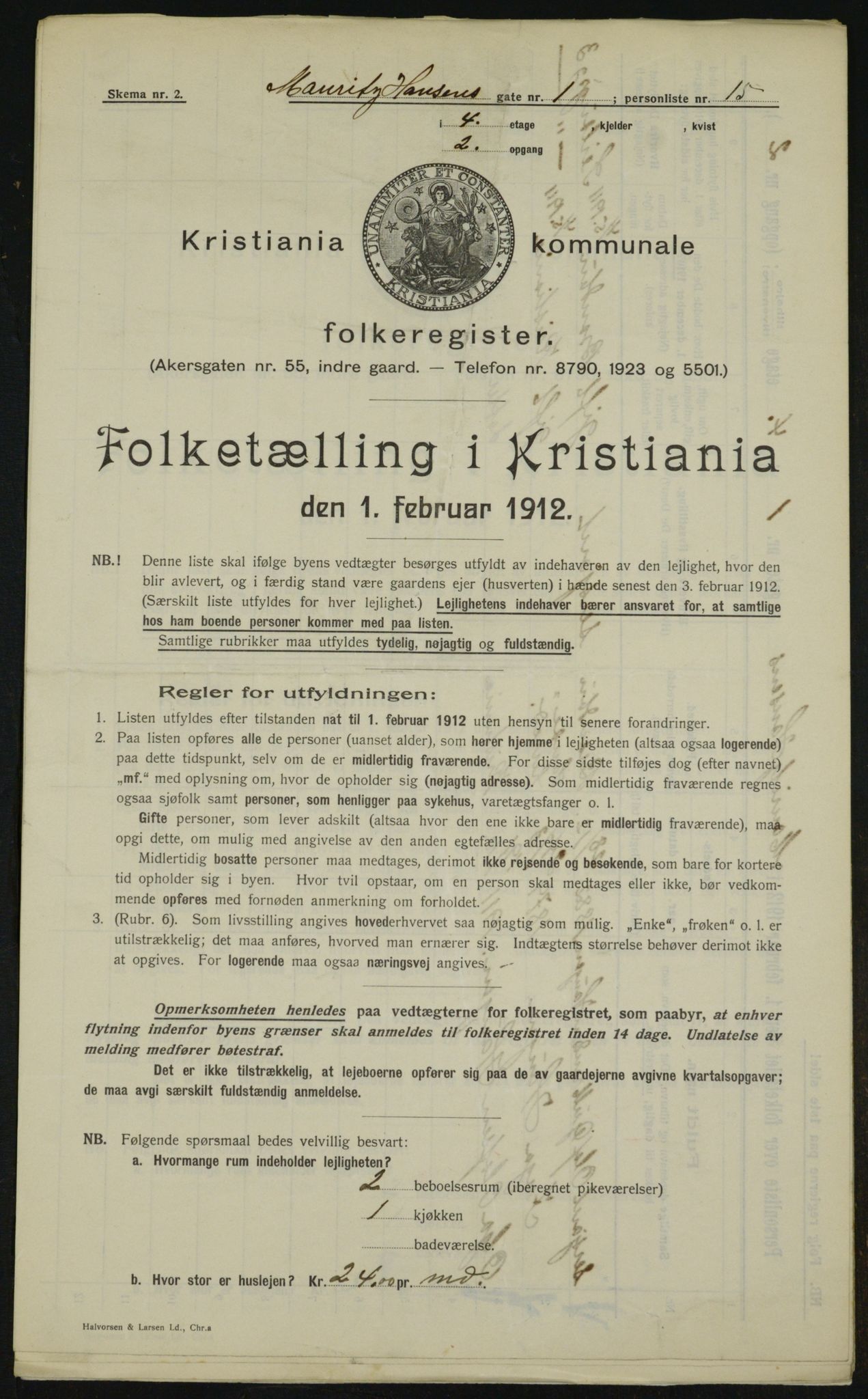 OBA, Kommunal folketelling 1.2.1912 for Kristiania, 1912, s. 65259