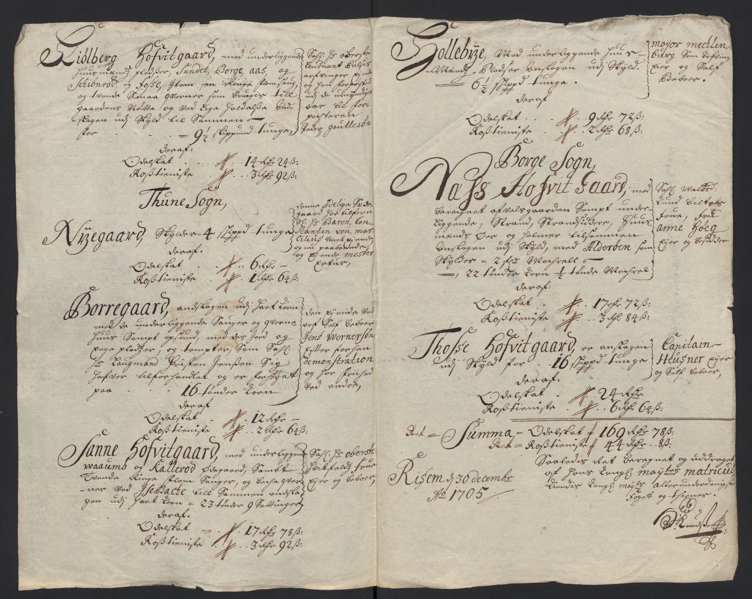 Rentekammeret inntil 1814, Reviderte regnskaper, Fogderegnskap, AV/RA-EA-4092/R04/L0133: Fogderegnskap Moss, Onsøy, Tune, Veme og Åbygge, 1705-1706, s. 175