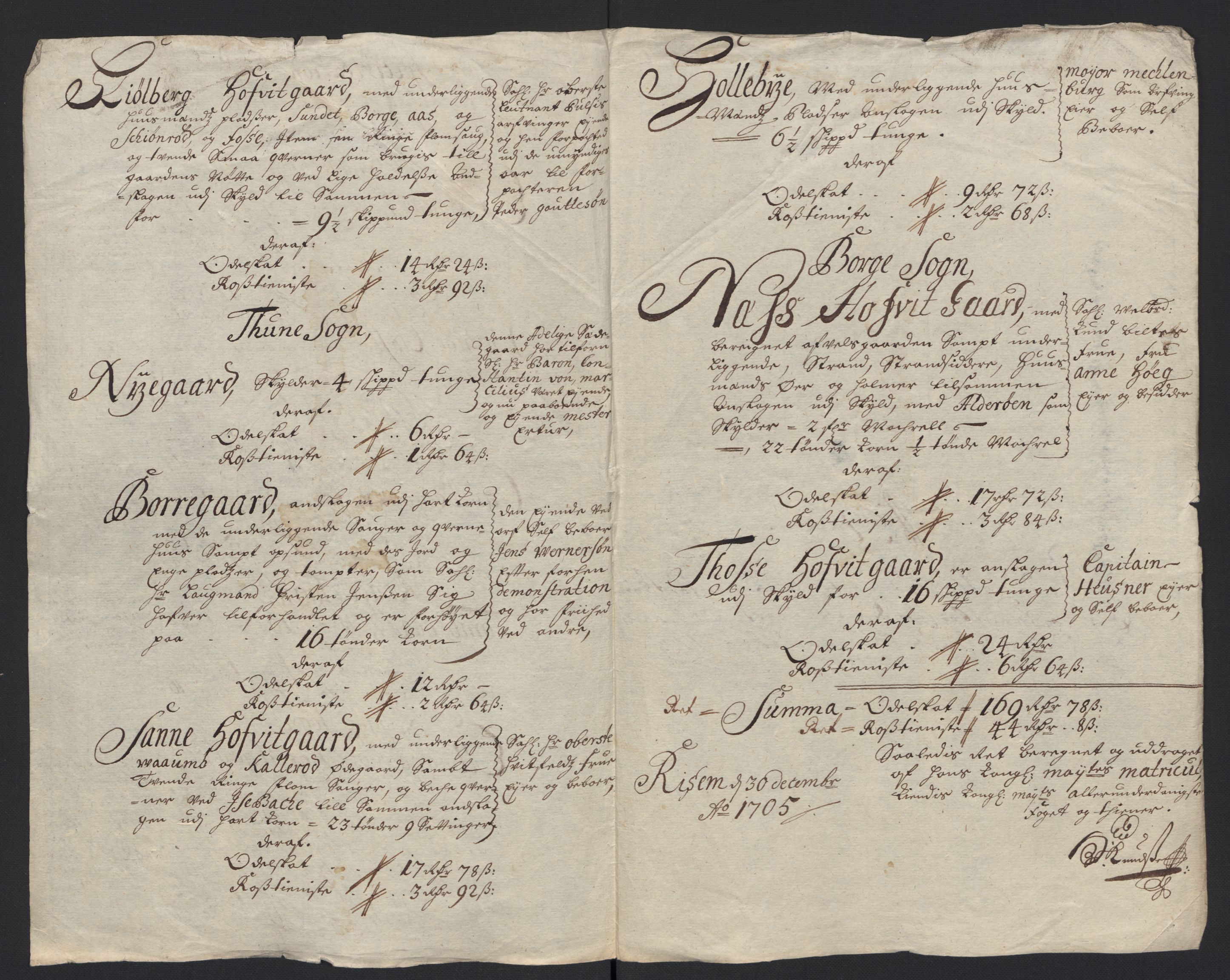 Rentekammeret inntil 1814, Reviderte regnskaper, Fogderegnskap, RA/EA-4092/R04/L0133: Fogderegnskap Moss, Onsøy, Tune, Veme og Åbygge, 1705-1706, s. 175