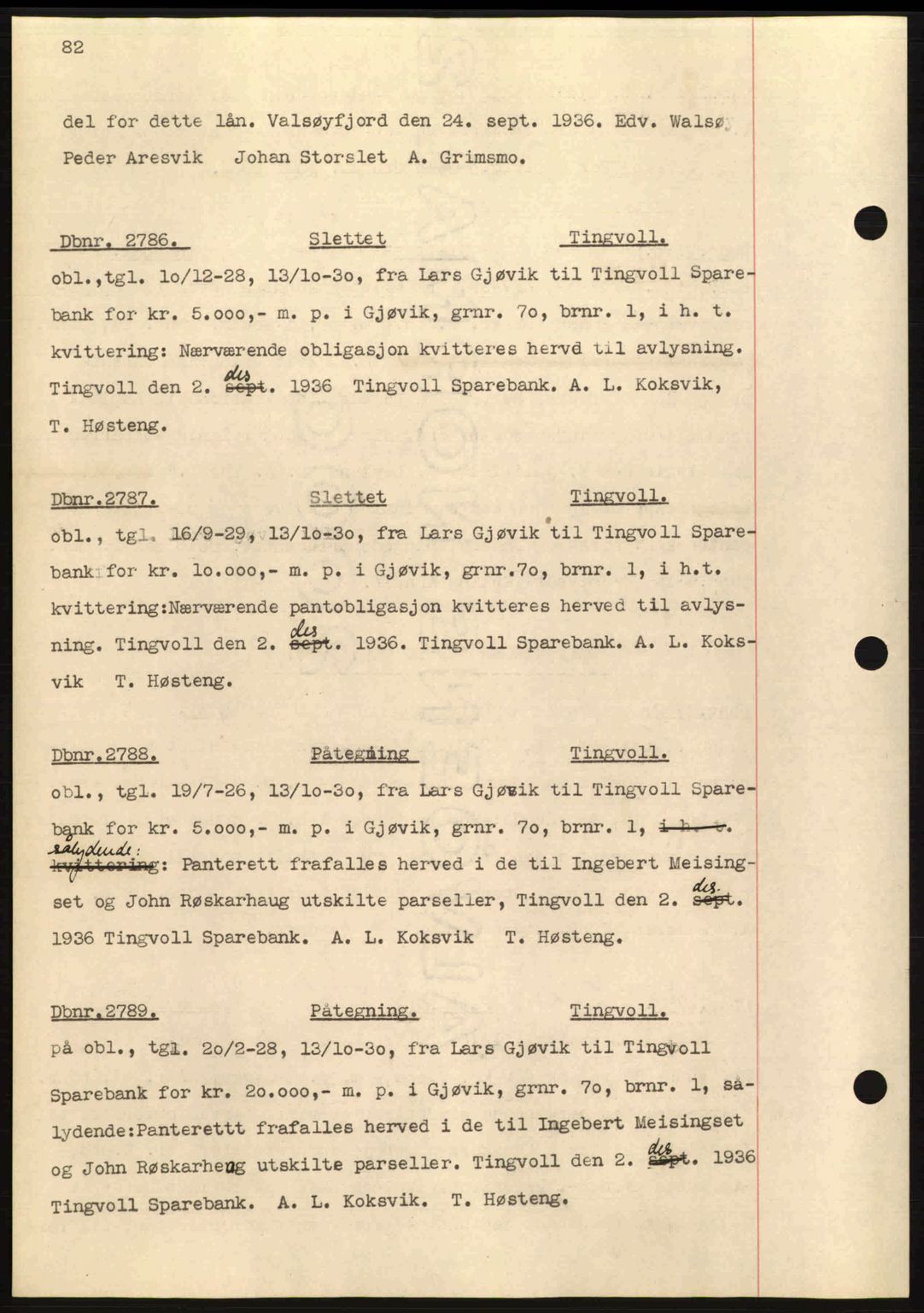 Nordmøre sorenskriveri, SAT/A-4132/1/2/2Ca: Pantebok nr. C80, 1936-1939, Dagboknr: 2786/1936