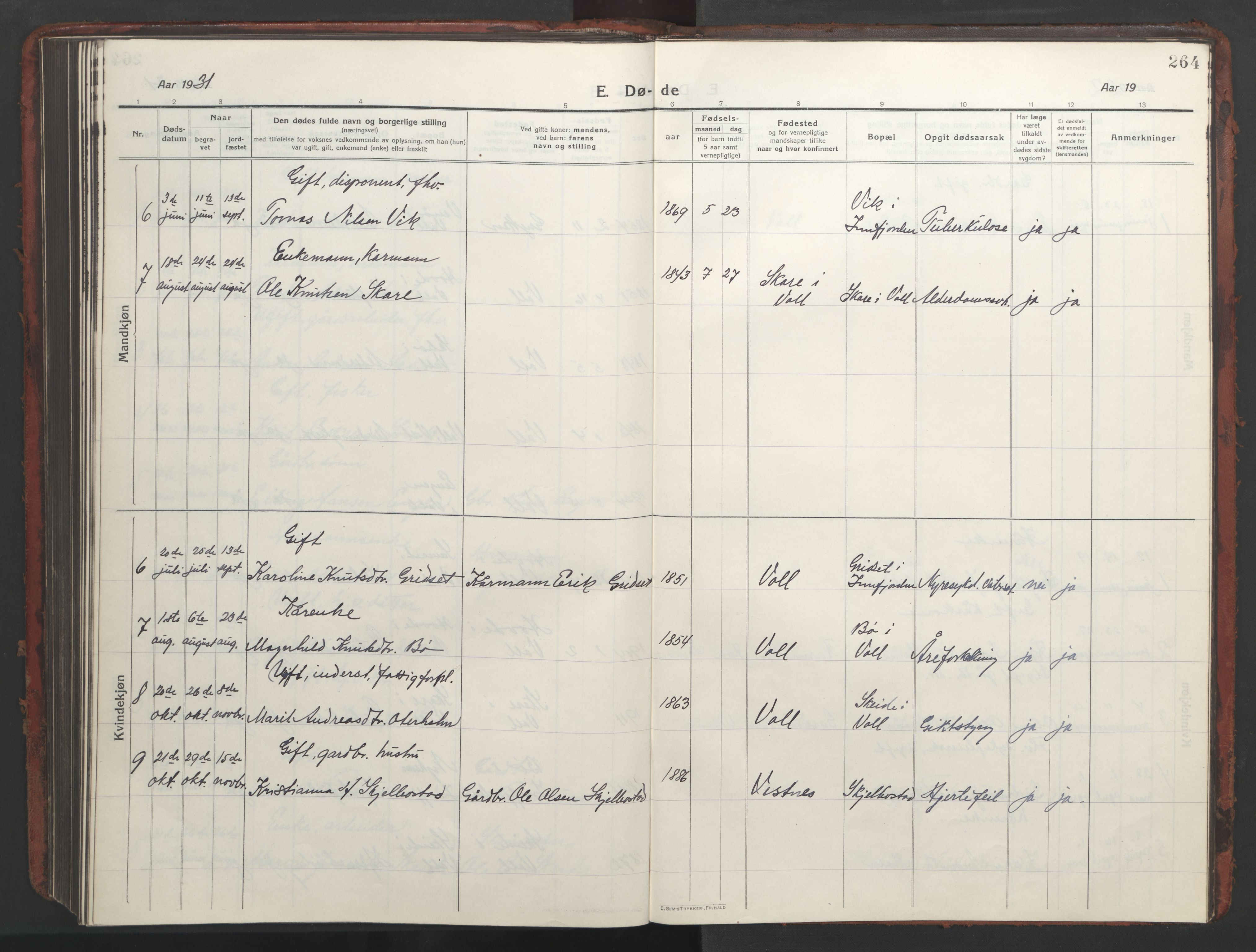 Ministerialprotokoller, klokkerbøker og fødselsregistre - Møre og Romsdal, AV/SAT-A-1454/543/L0565: Klokkerbok nr. 543C03, 1916-1955, s. 264