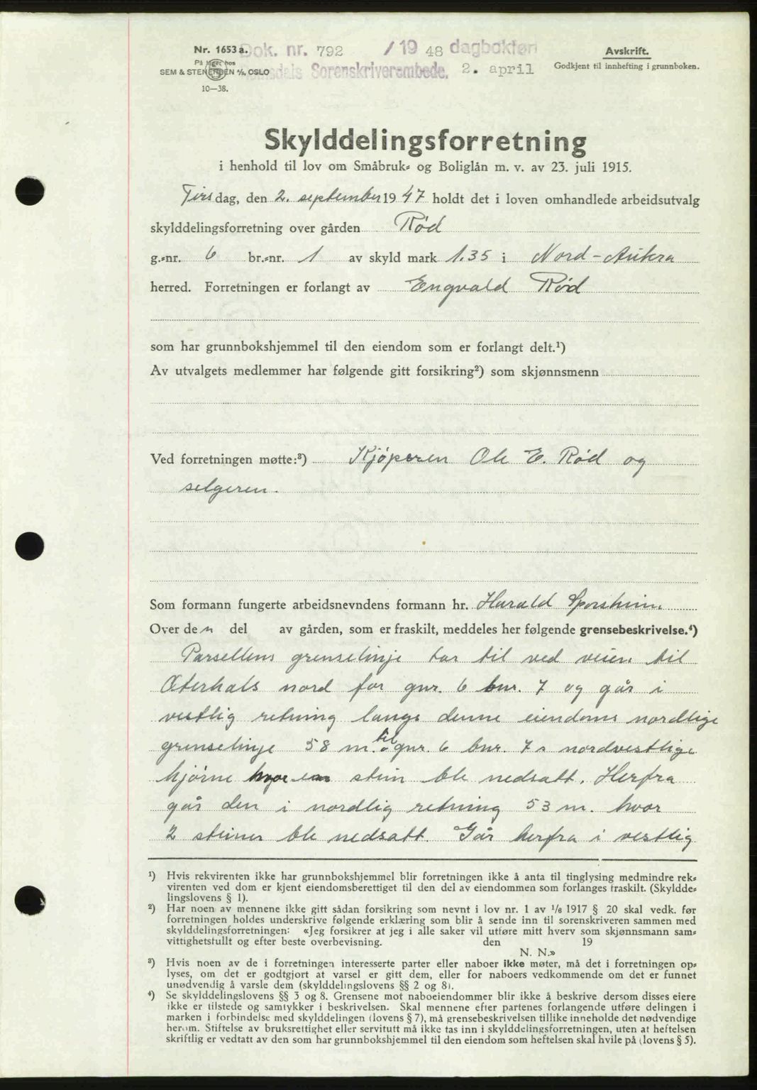 Romsdal sorenskriveri, SAT/A-4149/1/2/2C: Pantebok nr. A25, 1948-1948, Dagboknr: 792/1948