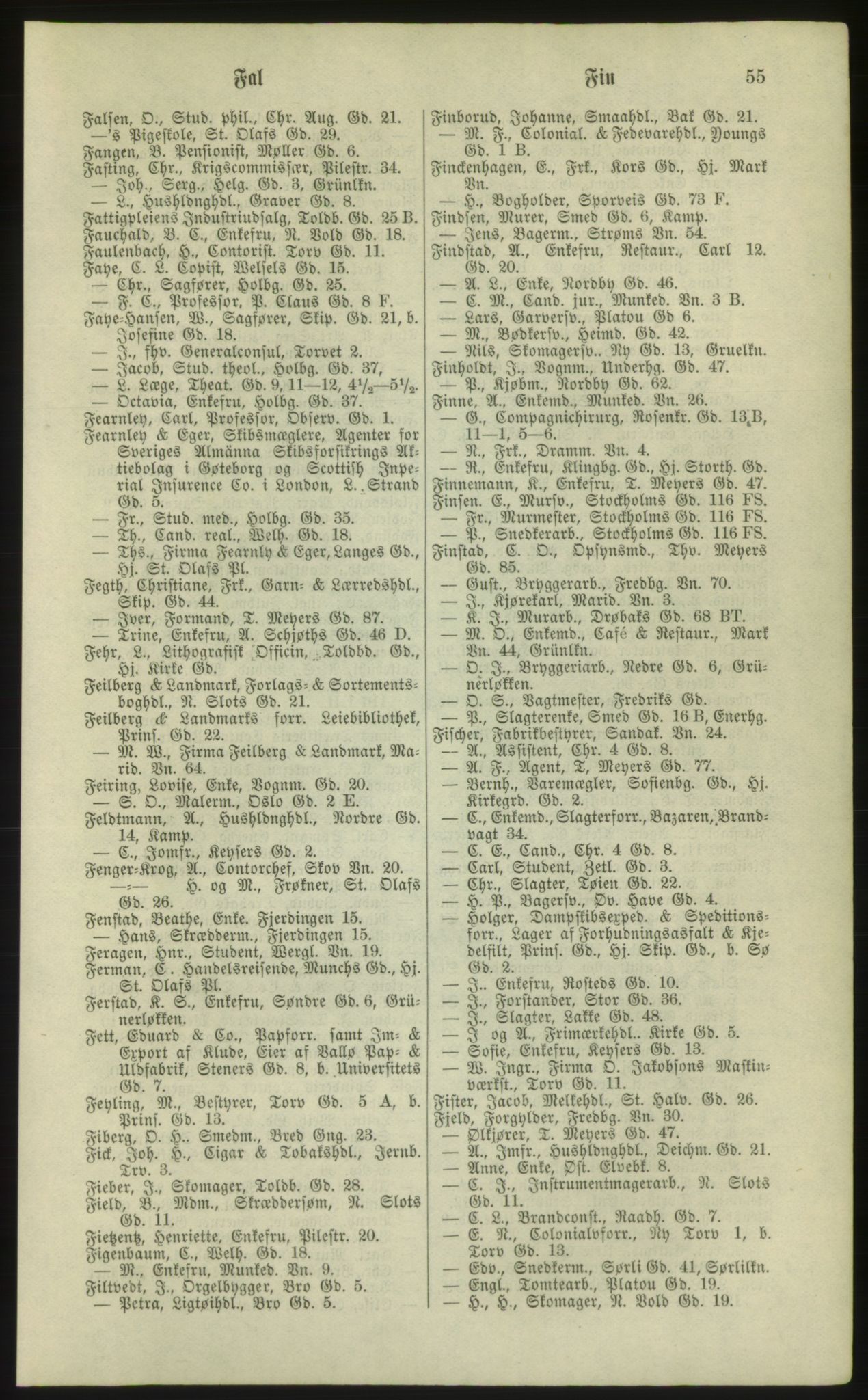 Kristiania/Oslo adressebok, PUBL/-, 1881, s. 55