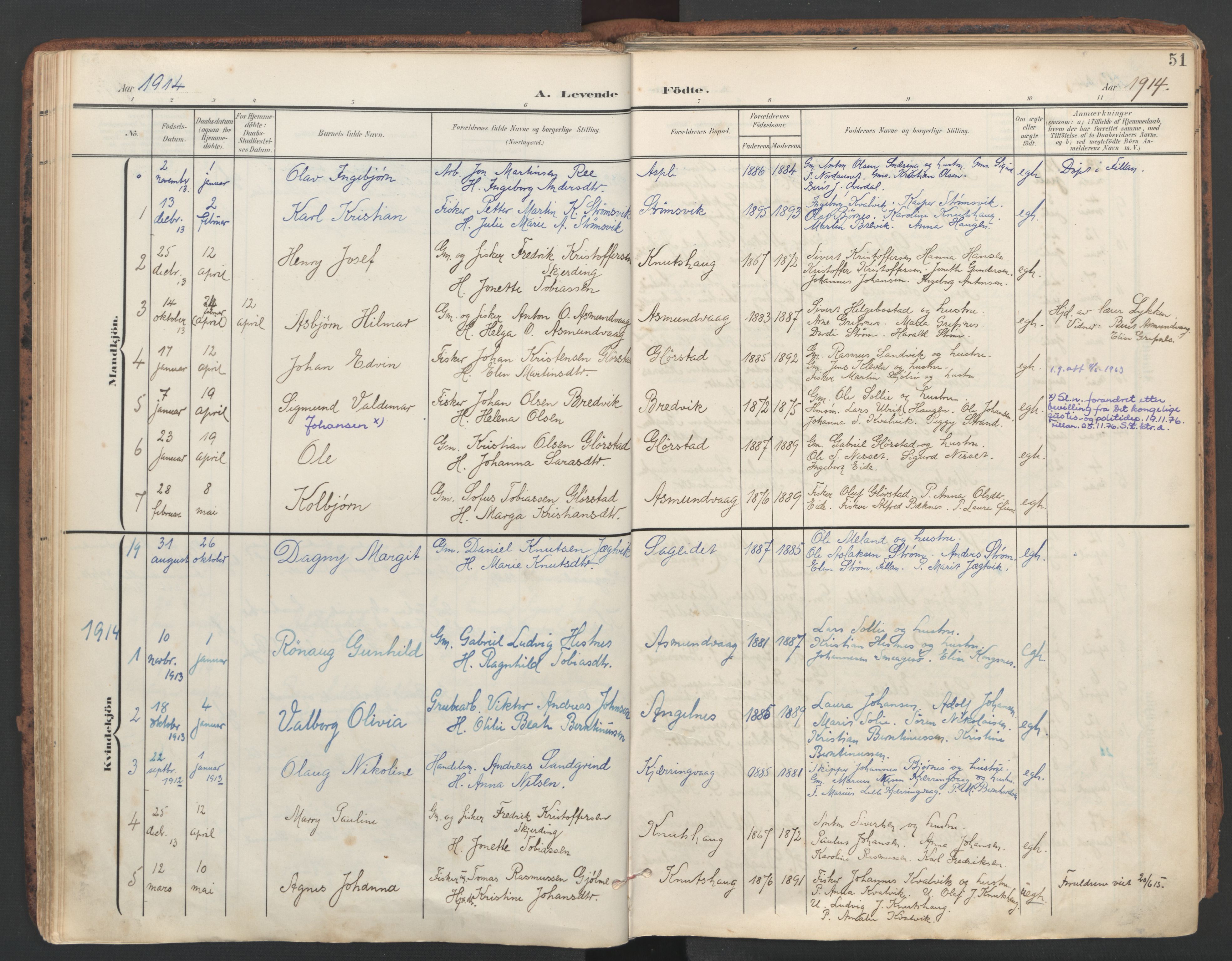 Ministerialprotokoller, klokkerbøker og fødselsregistre - Sør-Trøndelag, AV/SAT-A-1456/634/L0537: Ministerialbok nr. 634A13, 1896-1922, s. 51
