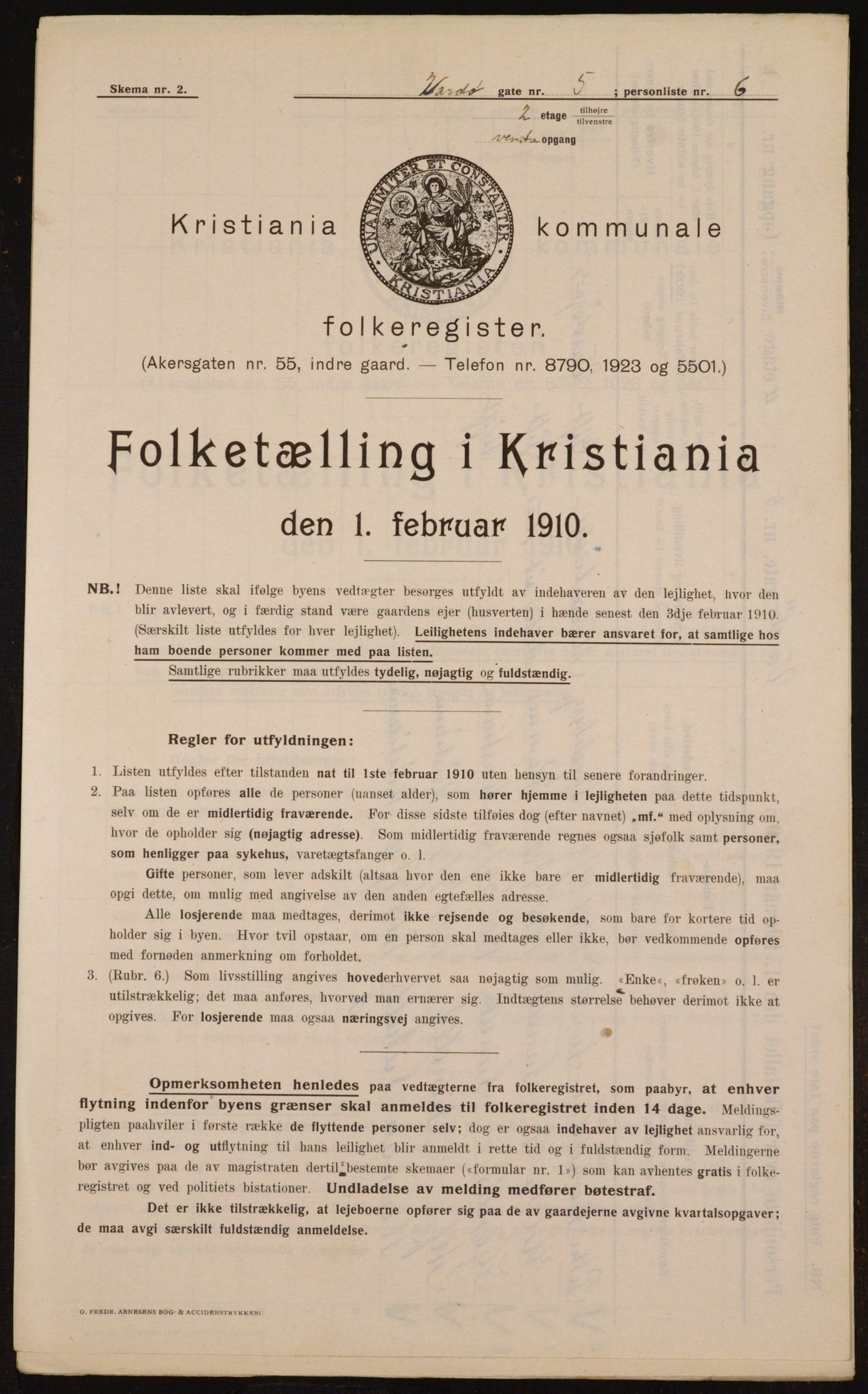 OBA, Kommunal folketelling 1.2.1910 for Kristiania, 1910, s. 115545