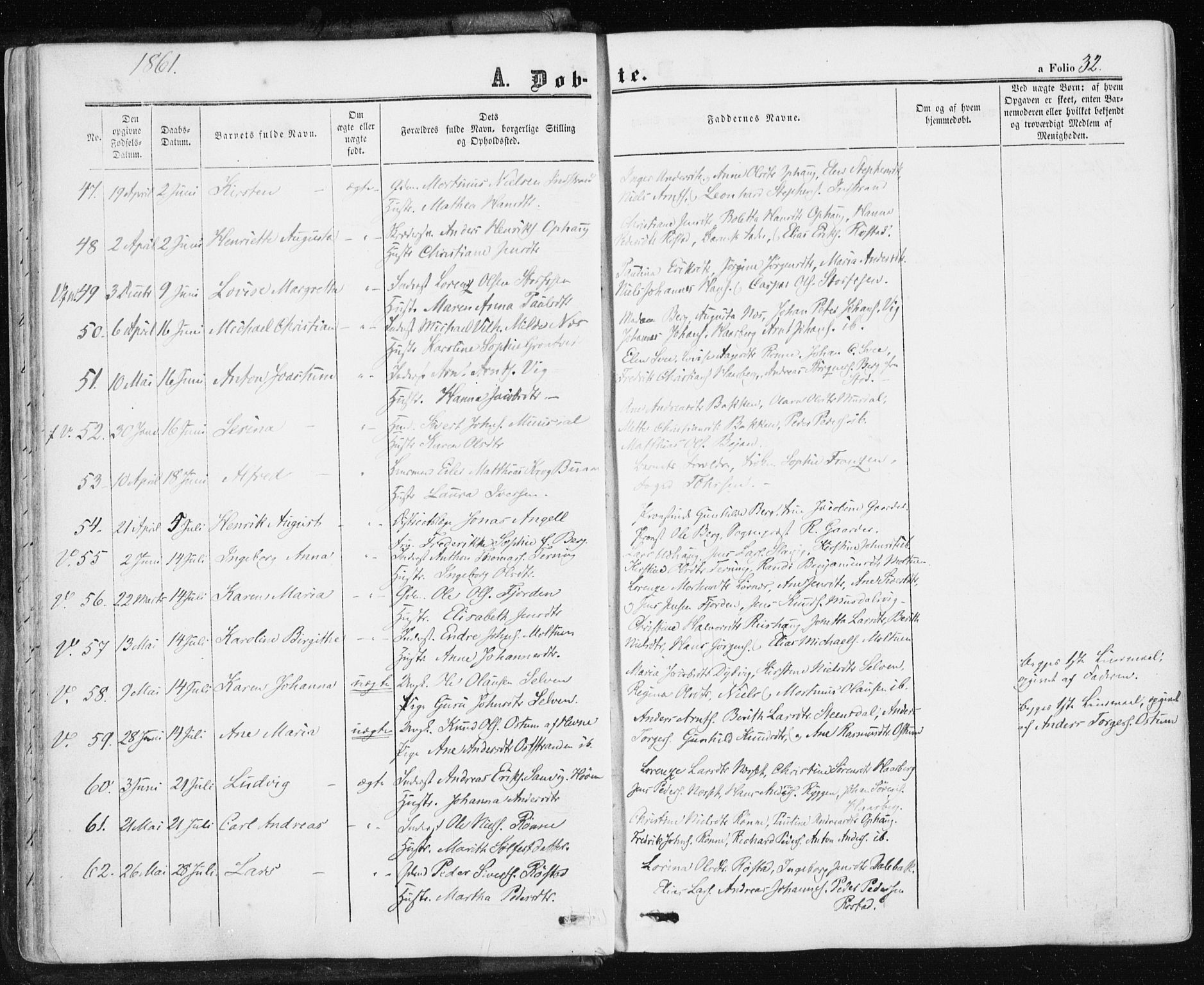 Ministerialprotokoller, klokkerbøker og fødselsregistre - Sør-Trøndelag, AV/SAT-A-1456/659/L0737: Ministerialbok nr. 659A07, 1857-1875, s. 32