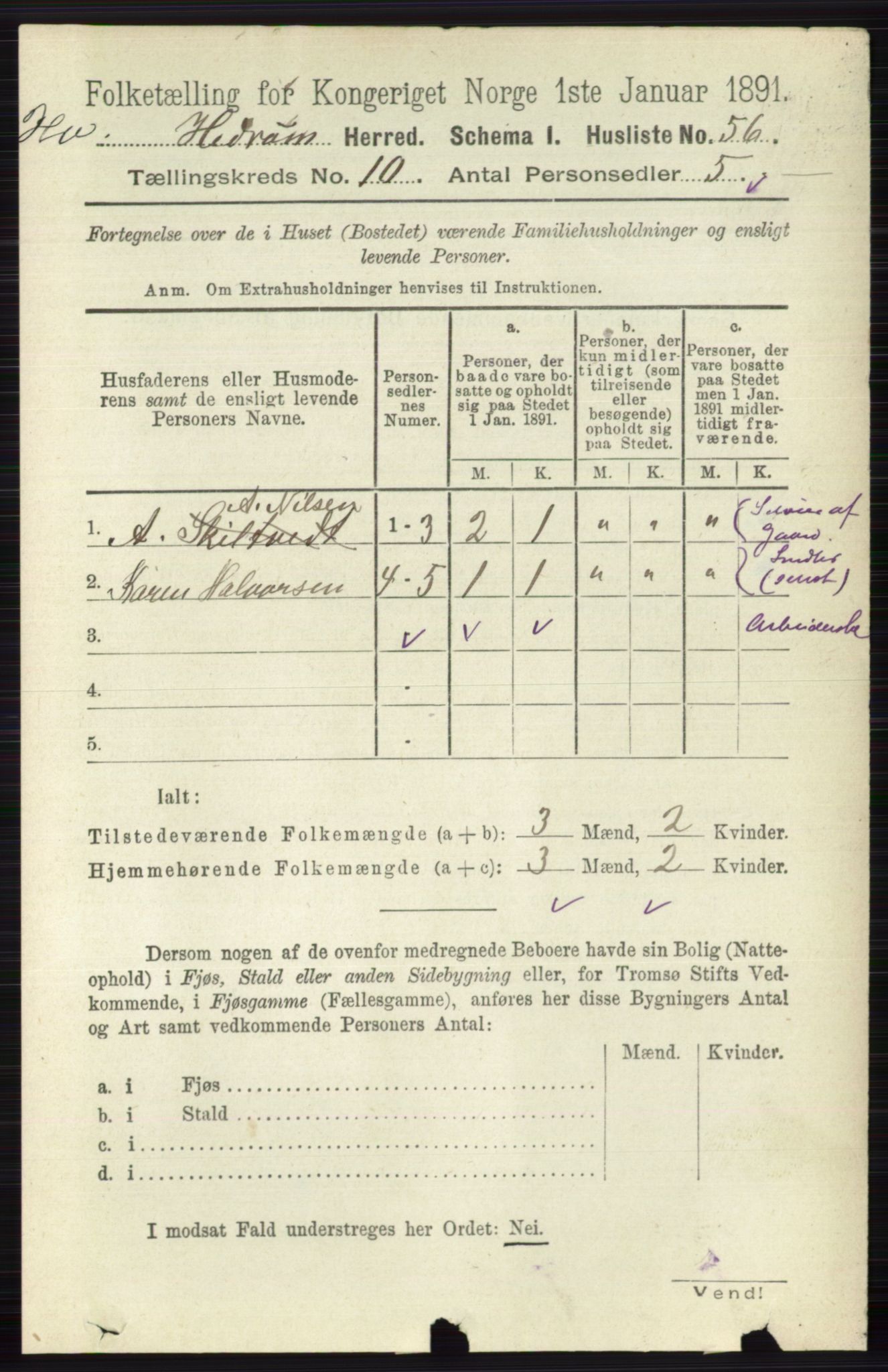 RA, Folketelling 1891 for 0727 Hedrum herred, 1891, s. 4381