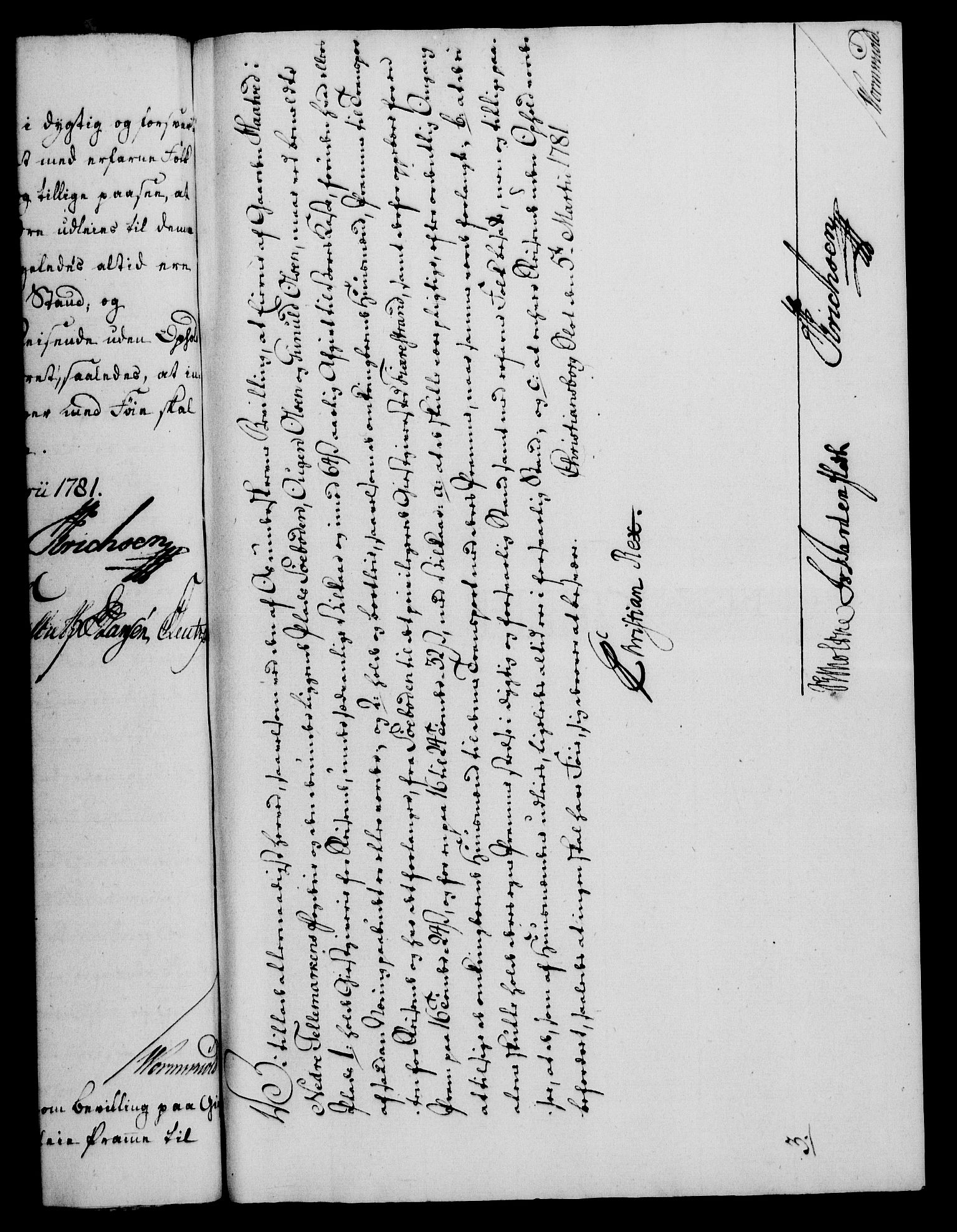 Rentekammeret, Kammerkanselliet, RA/EA-3111/G/Gf/Gfa/L0063: Norsk relasjons- og resolusjonsprotokoll (merket RK 52.63), 1781, s. 97
