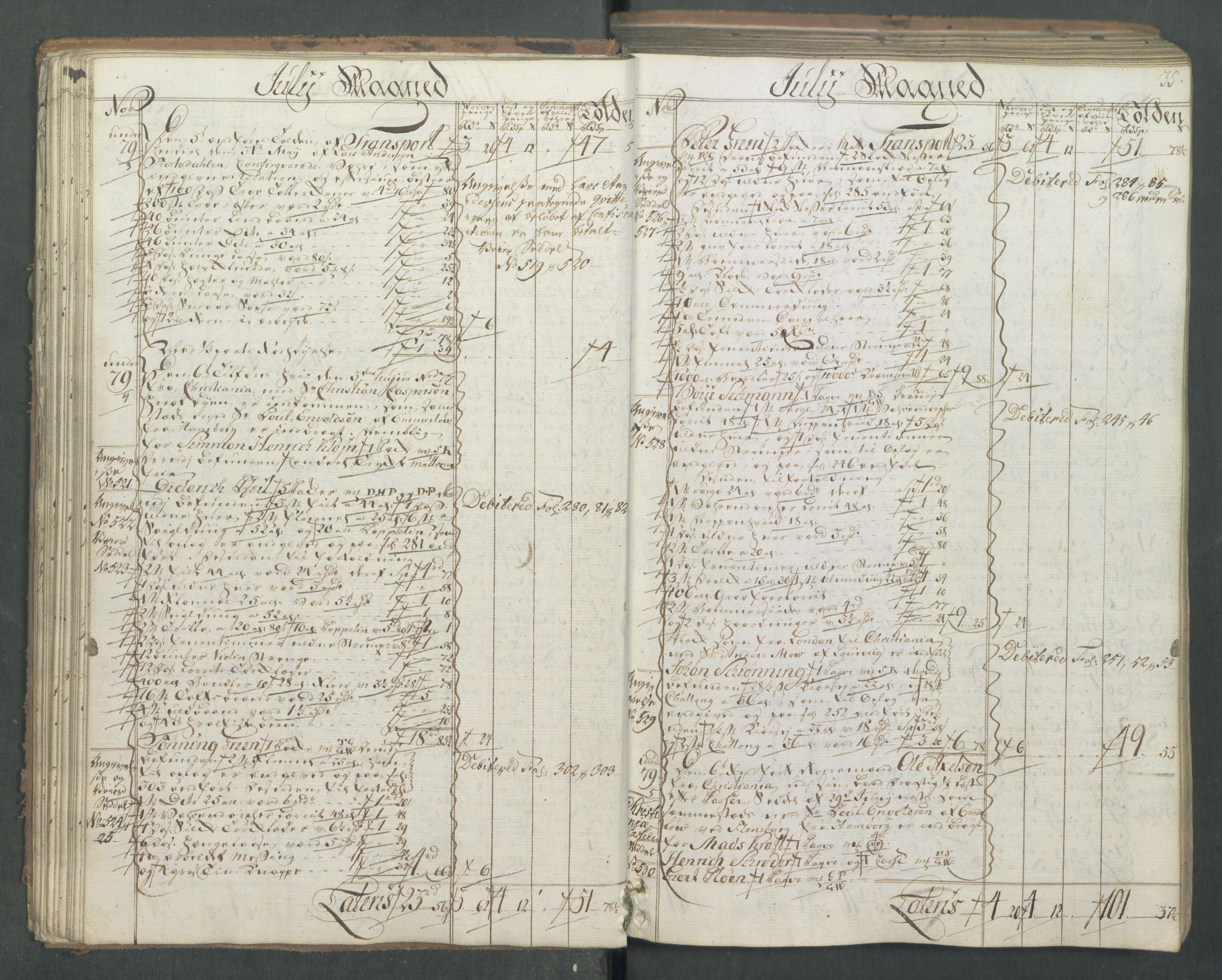 Generaltollkammeret, tollregnskaper, AV/RA-EA-5490/R01/L0046/0001: Tollregnskaper Fredrikshald / Inngående hovedtollbok, 1762, s. 34b-35a