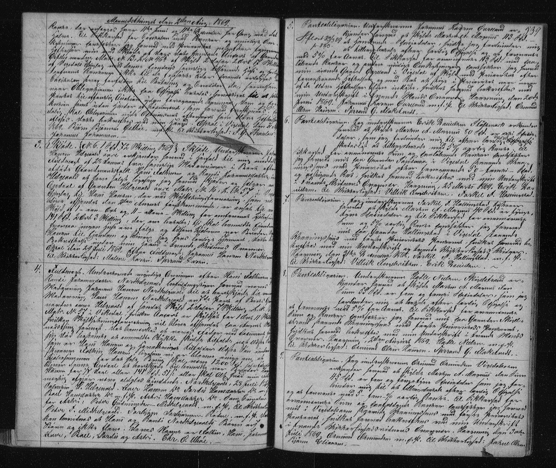 Ryfylke tingrett, AV/SAST-A-100055/001/II/IIB/L0029: Pantebok nr. 11, 1865-1870, s. 539