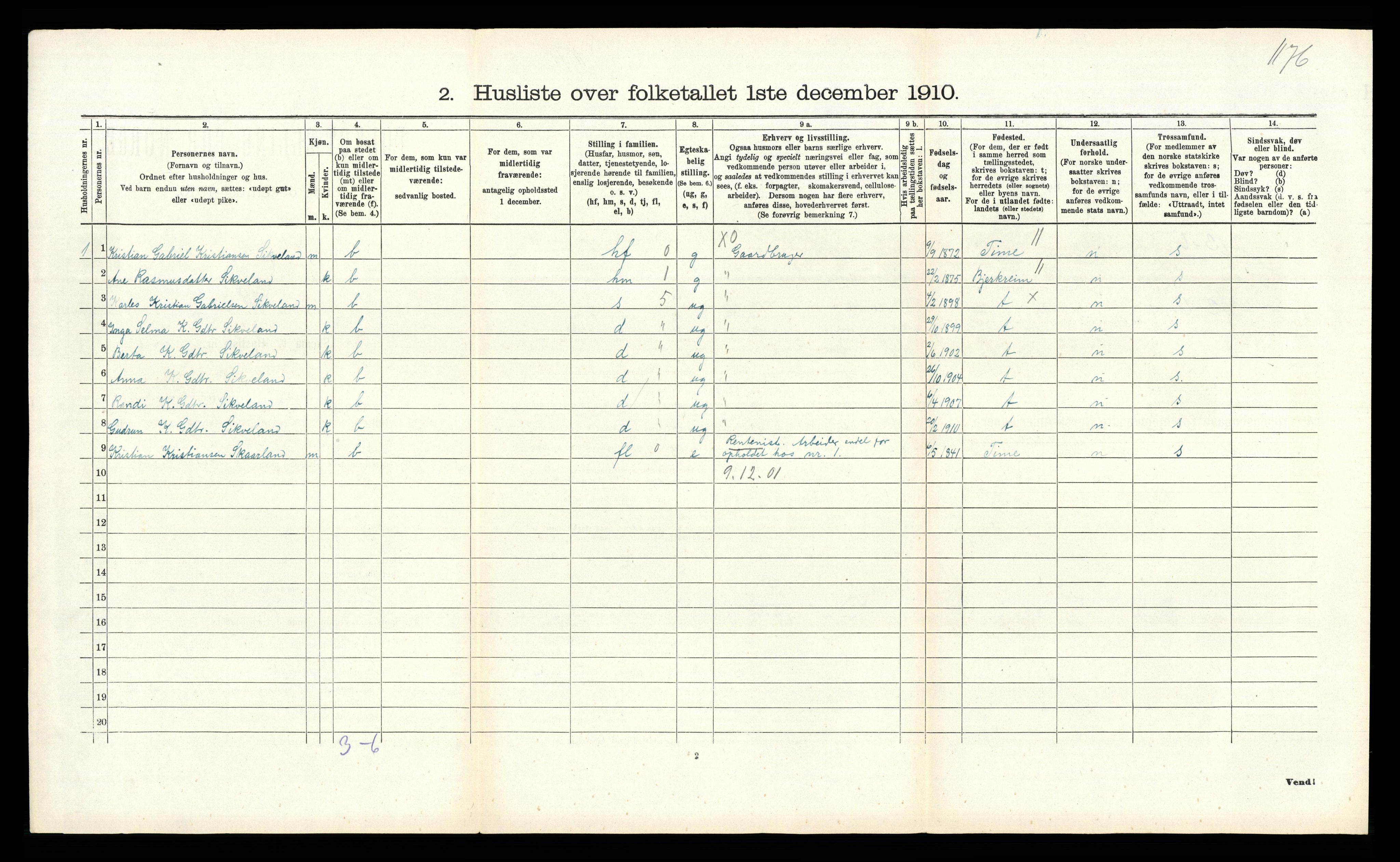 RA, Folketelling 1910 for 1122 Gjesdal herred, 1910, s. 323