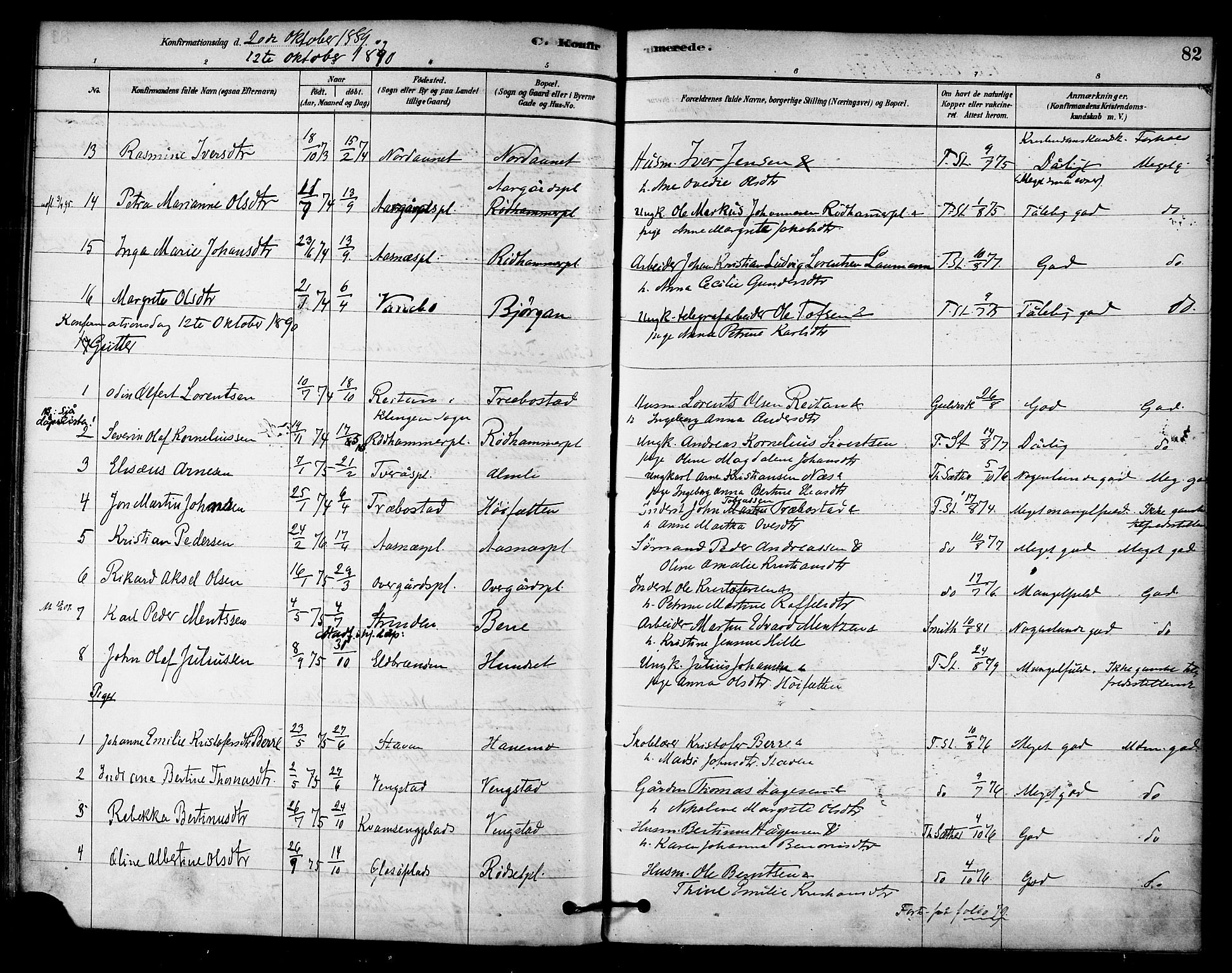 Ministerialprotokoller, klokkerbøker og fødselsregistre - Nord-Trøndelag, SAT/A-1458/742/L0408: Ministerialbok nr. 742A01, 1878-1890, s. 82