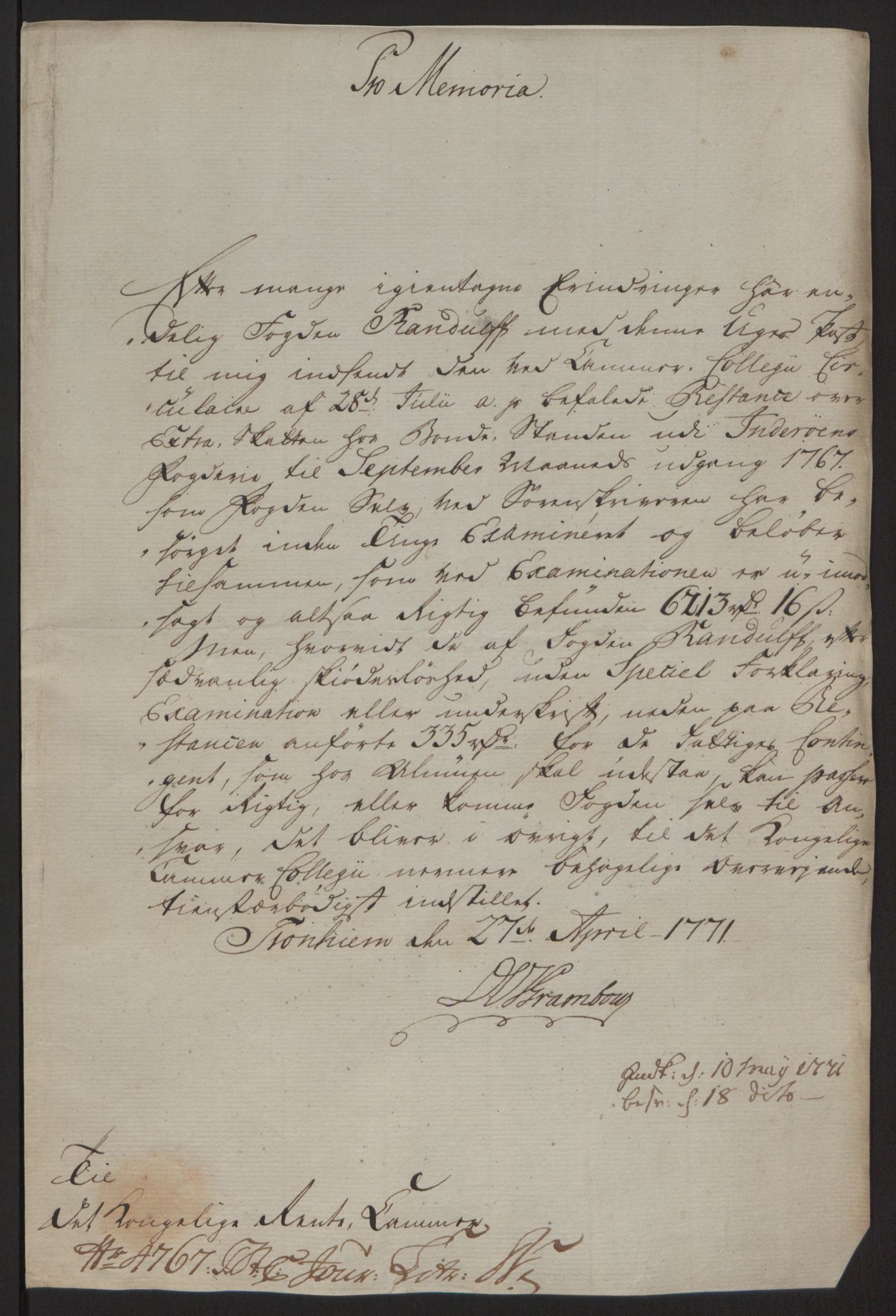 Rentekammeret inntil 1814, Reviderte regnskaper, Fogderegnskap, RA/EA-4092/R63/L4420: Ekstraskatten Inderøy, 1762-1772, s. 471