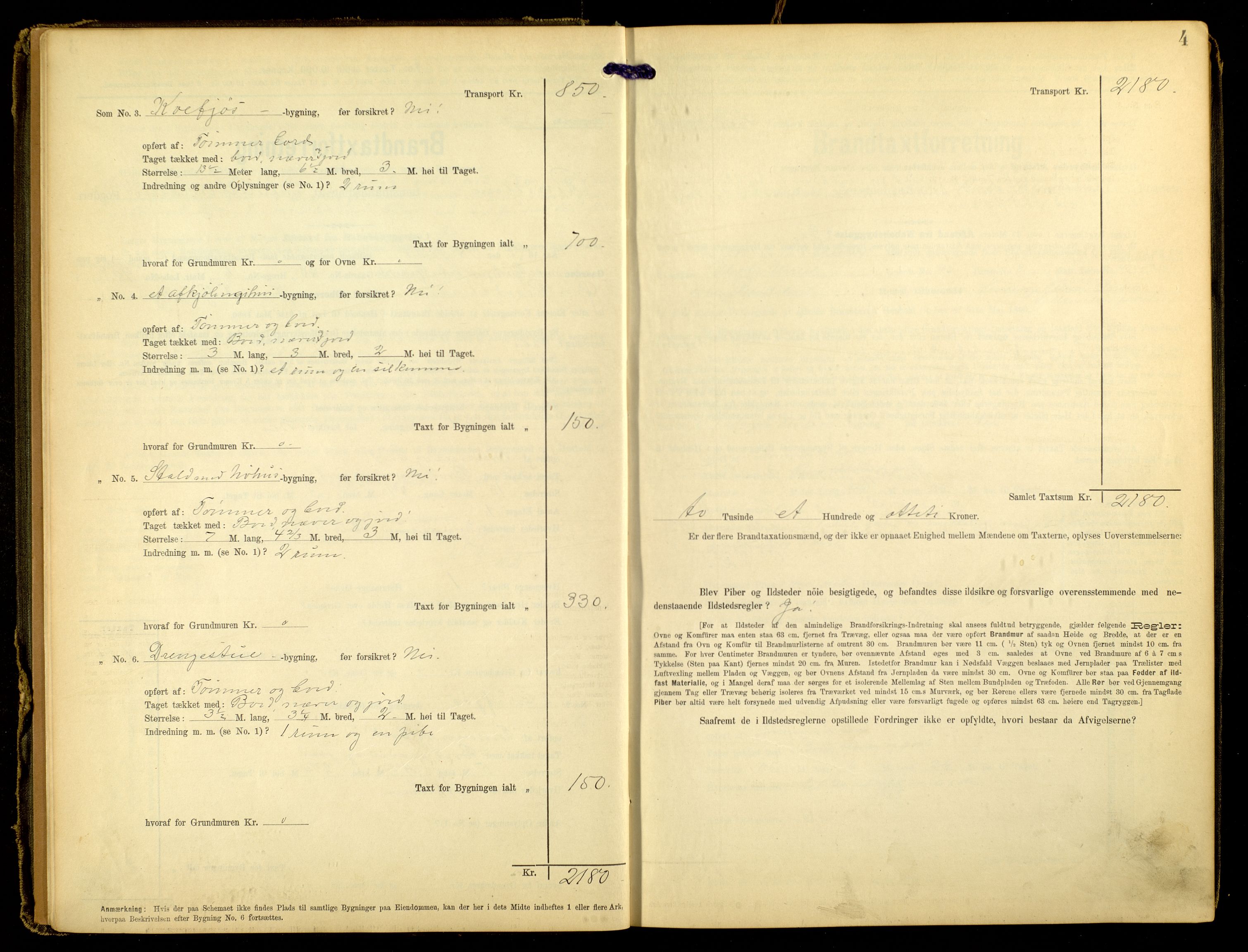 Norges Brannkasse, Rendalen, AV/SAH-NBRANR-024/F/L0010: Branntakstprotokoll, 1893-1894