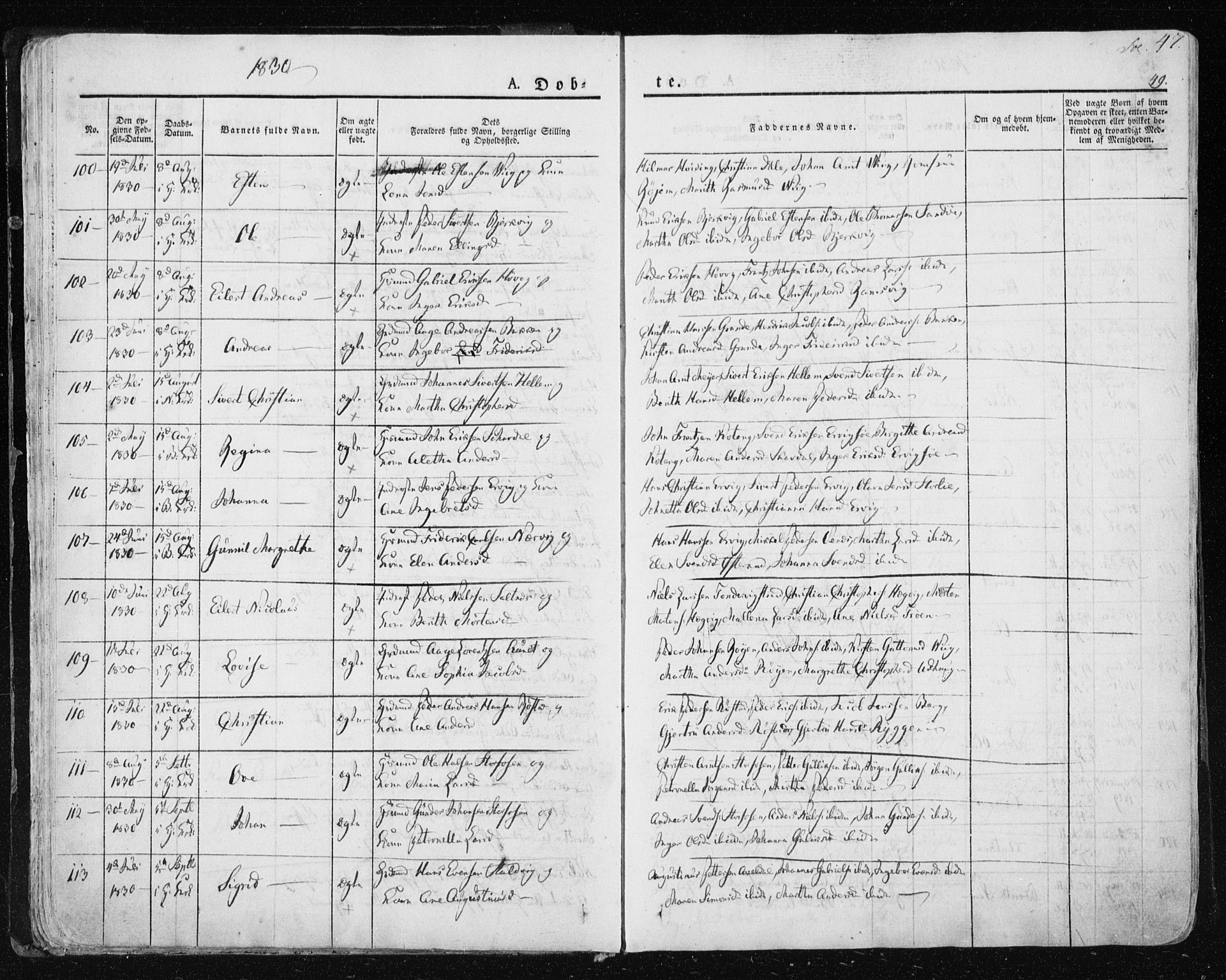 Ministerialprotokoller, klokkerbøker og fødselsregistre - Sør-Trøndelag, SAT/A-1456/659/L0735: Ministerialbok nr. 659A05, 1826-1841, s. 47