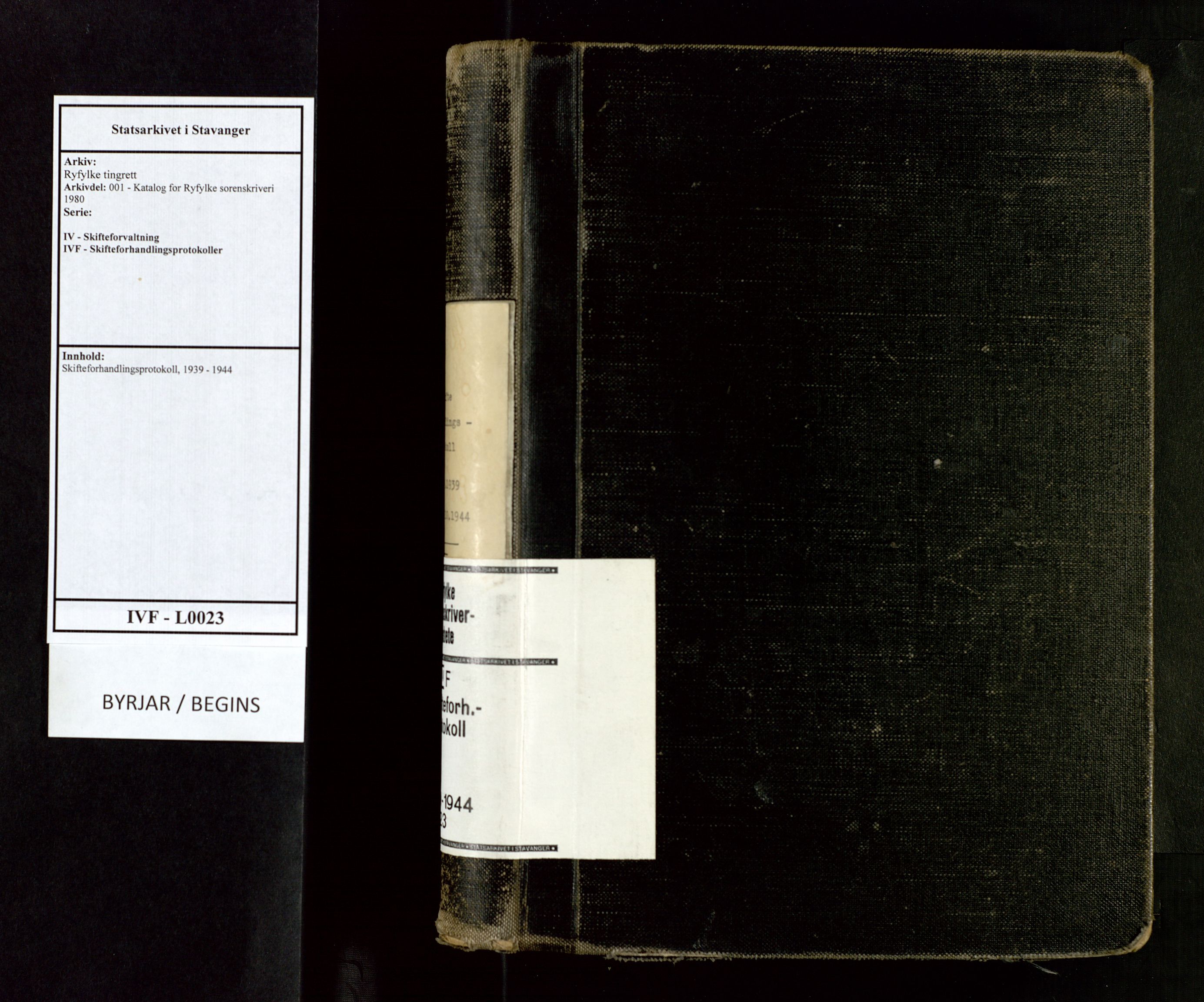 Ryfylke tingrett, SAST/A-100055/001/IV/IVF/L0023: Skifteforhandlingsprotokoll, 1939-1944