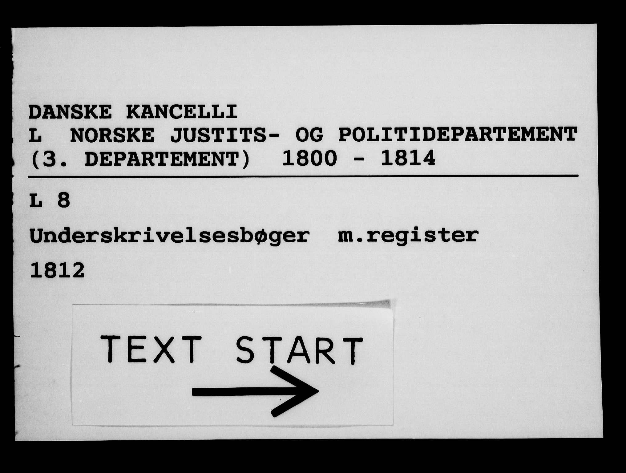 Danske Kanselli 1800-1814, AV/RA-EA-3024/H/Hf/Hfb/Hfbc/L0013: Underskrivelsesbok m. register, 1812