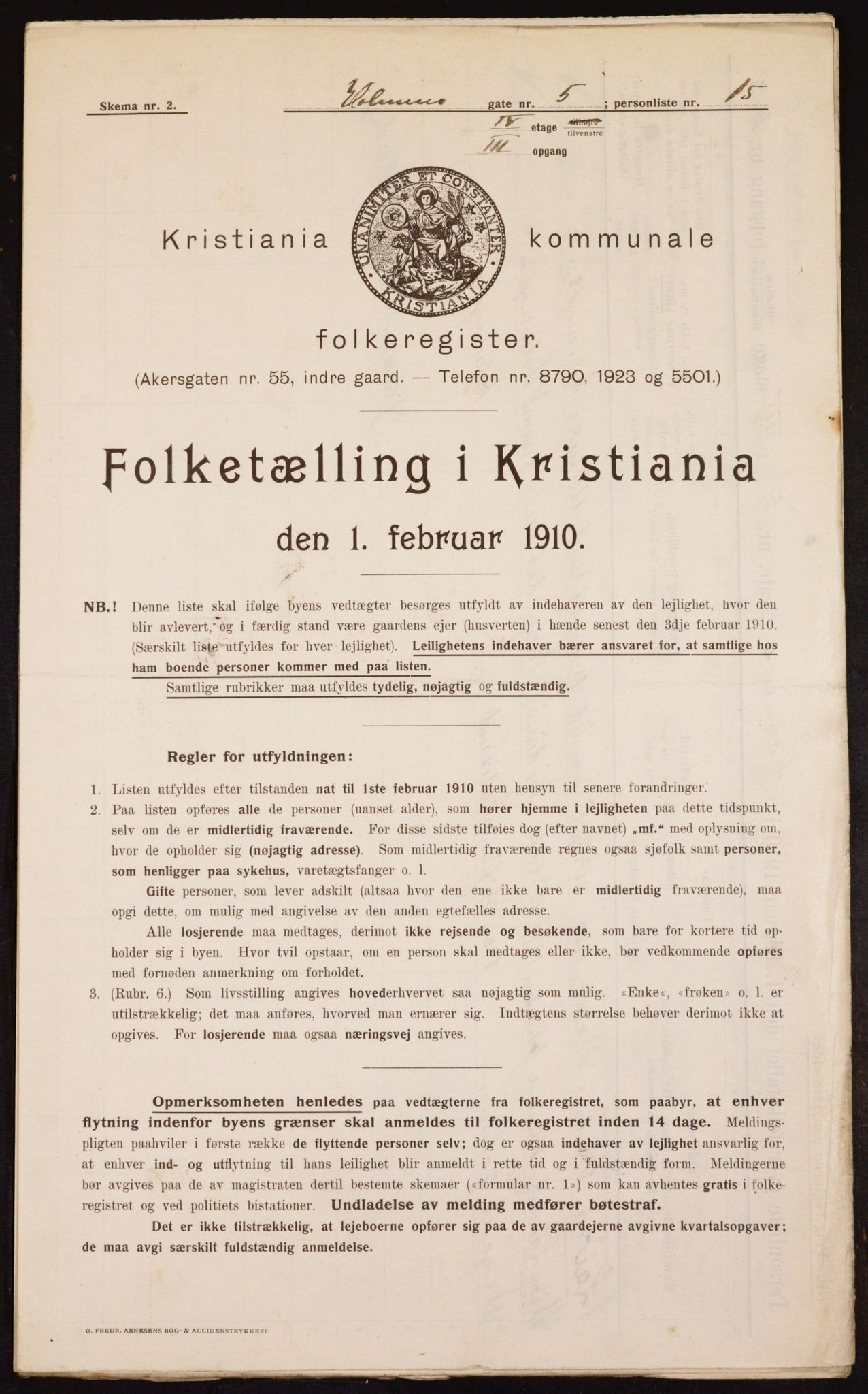 OBA, Kommunal folketelling 1.2.1910 for Kristiania, 1910, s. 40058