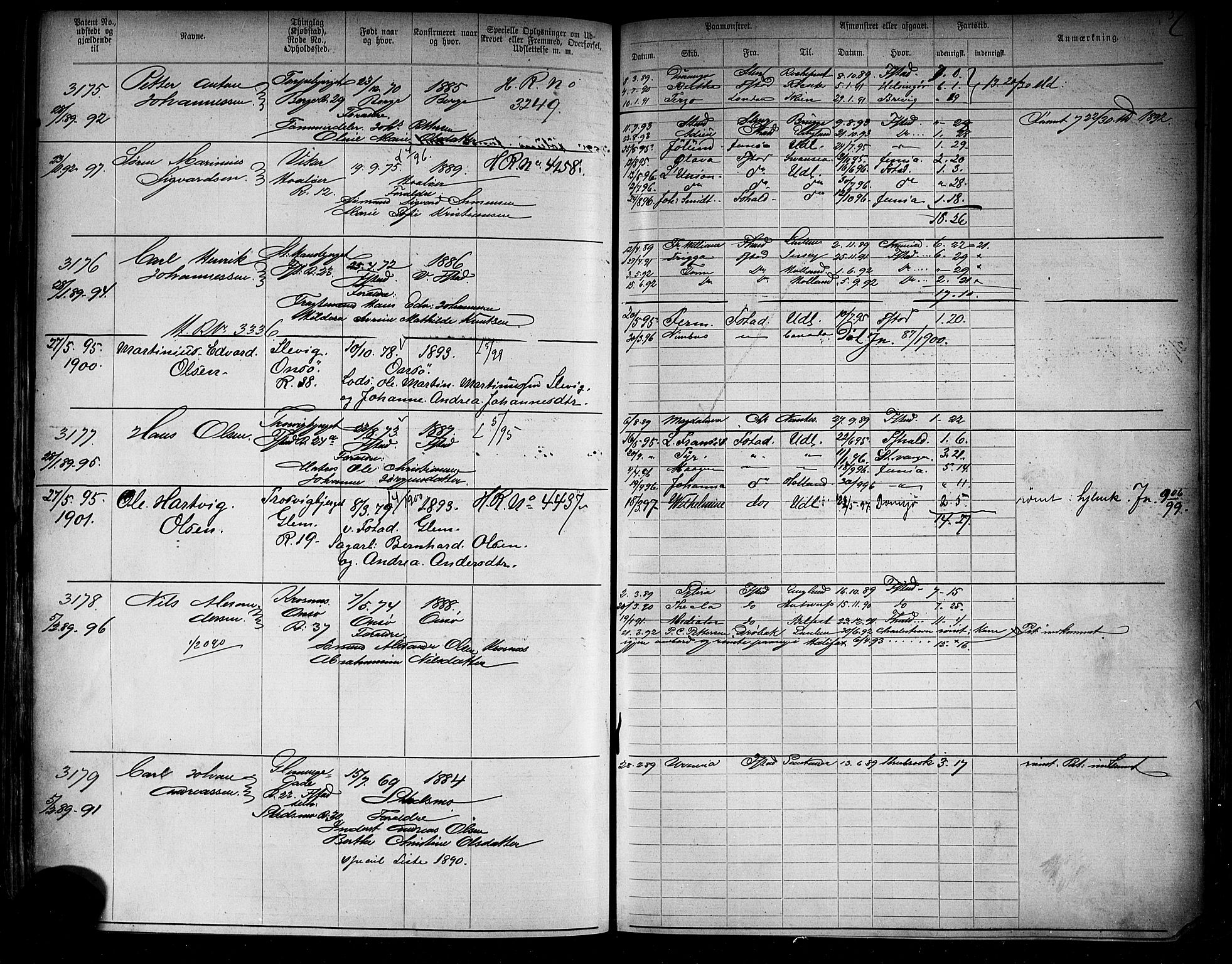 Fredrikstad mønstringskontor, AV/SAO-A-10569b/F/Fc/Fca/L0005: Annotasjonsrulle, 1884-1899, s. 367