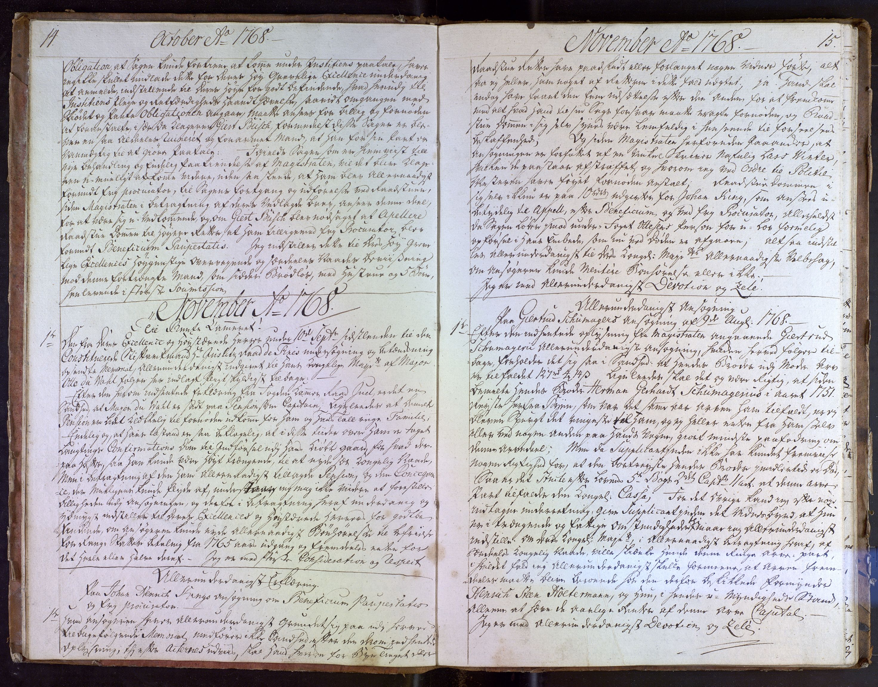 Stiftamtmannen i Bergen, AV/SAB-A-100006/A/Ab/L0005: Lnr. 27: Erklæringsbok, 1768-1769