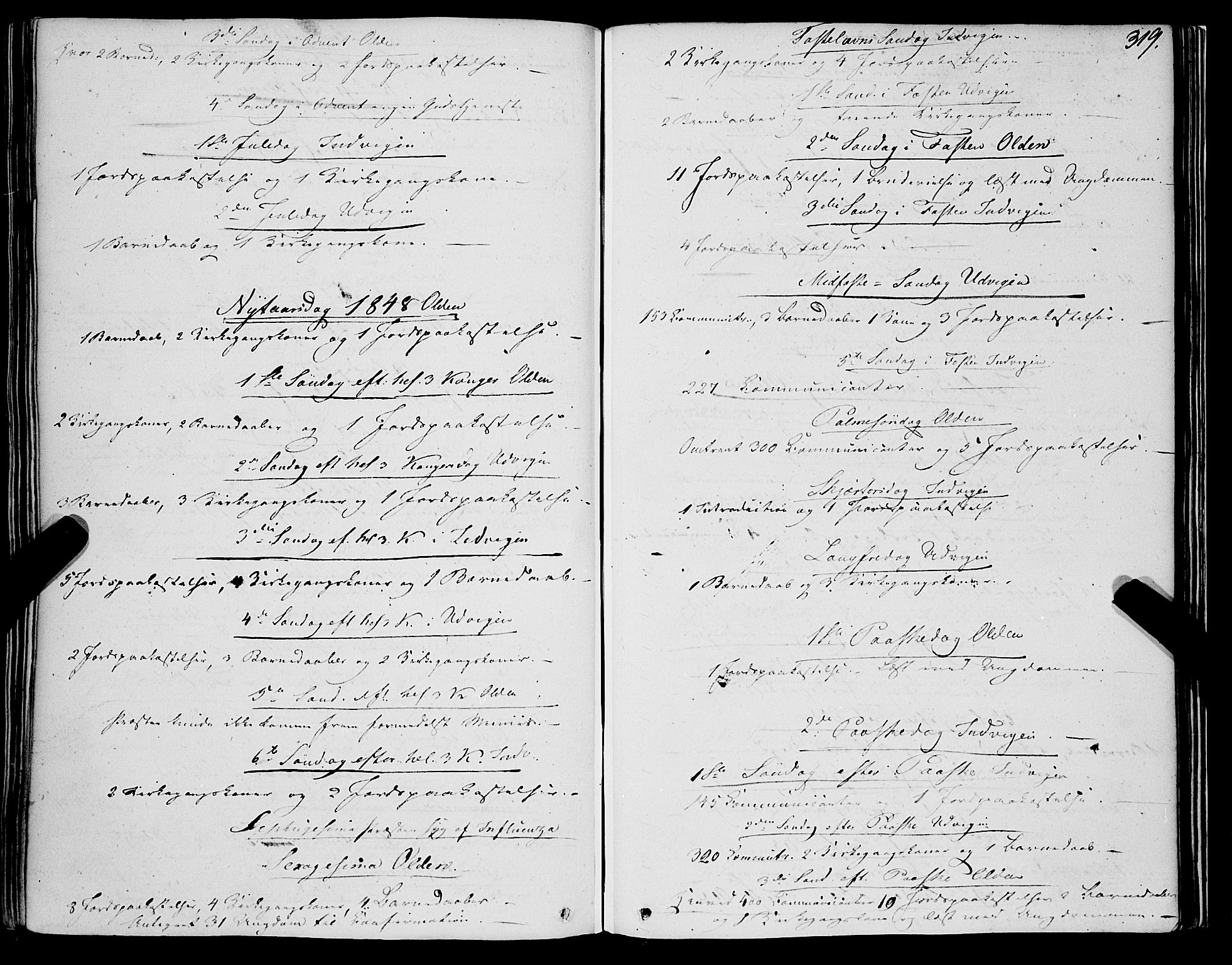Innvik sokneprestembete, AV/SAB-A-80501: Ministerialbok nr. A 5, 1847-1865, s. 319