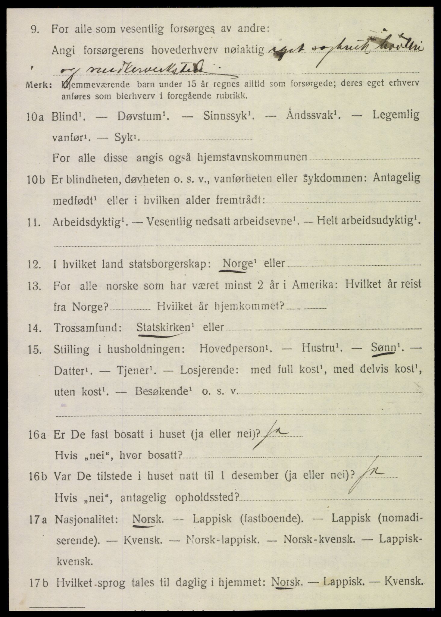 SAT, Folketelling 1920 for 1813 Velfjord herred, 1920, s. 1268