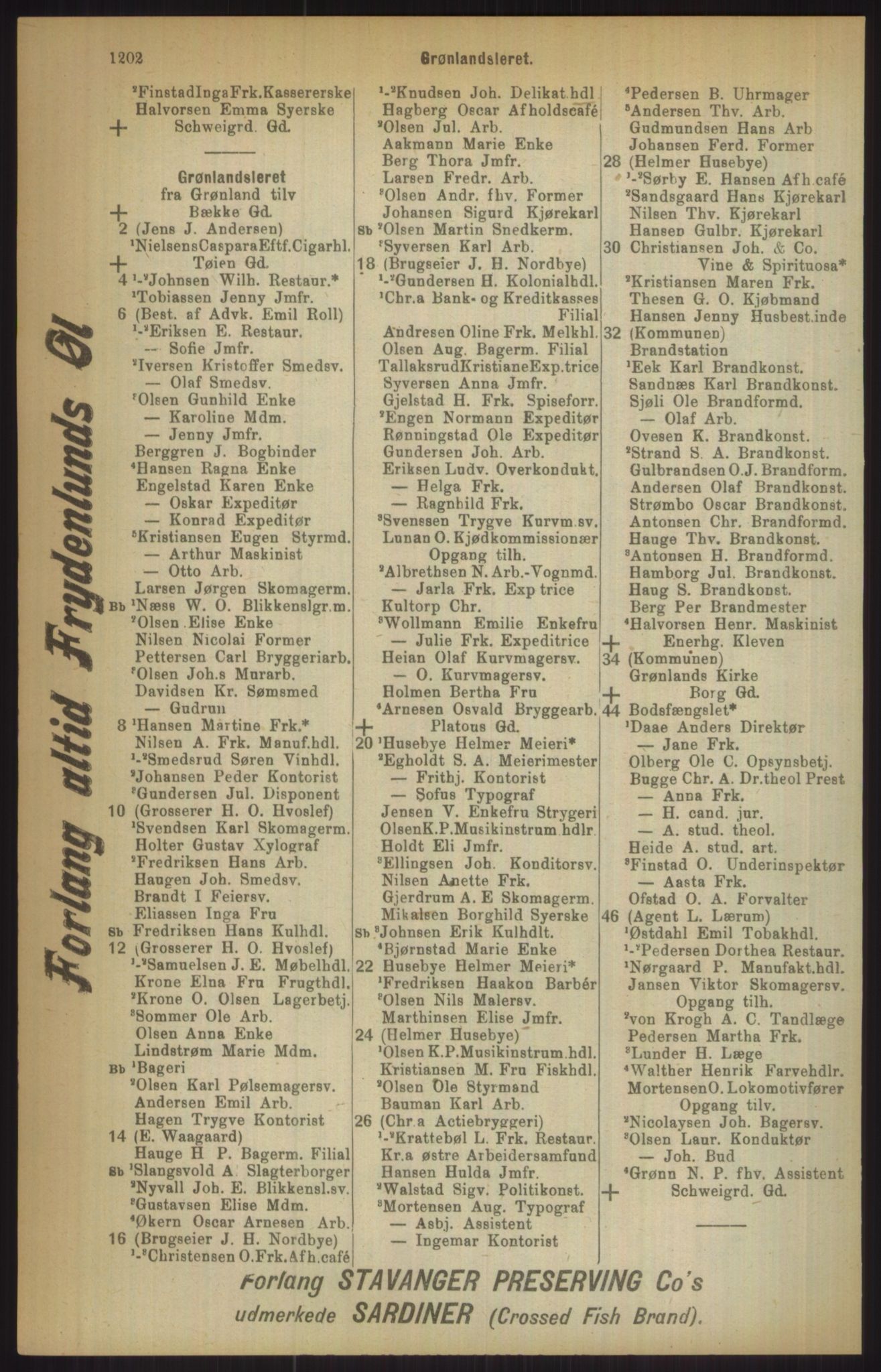 Kristiania/Oslo adressebok, PUBL/-, 1911, s. 1202