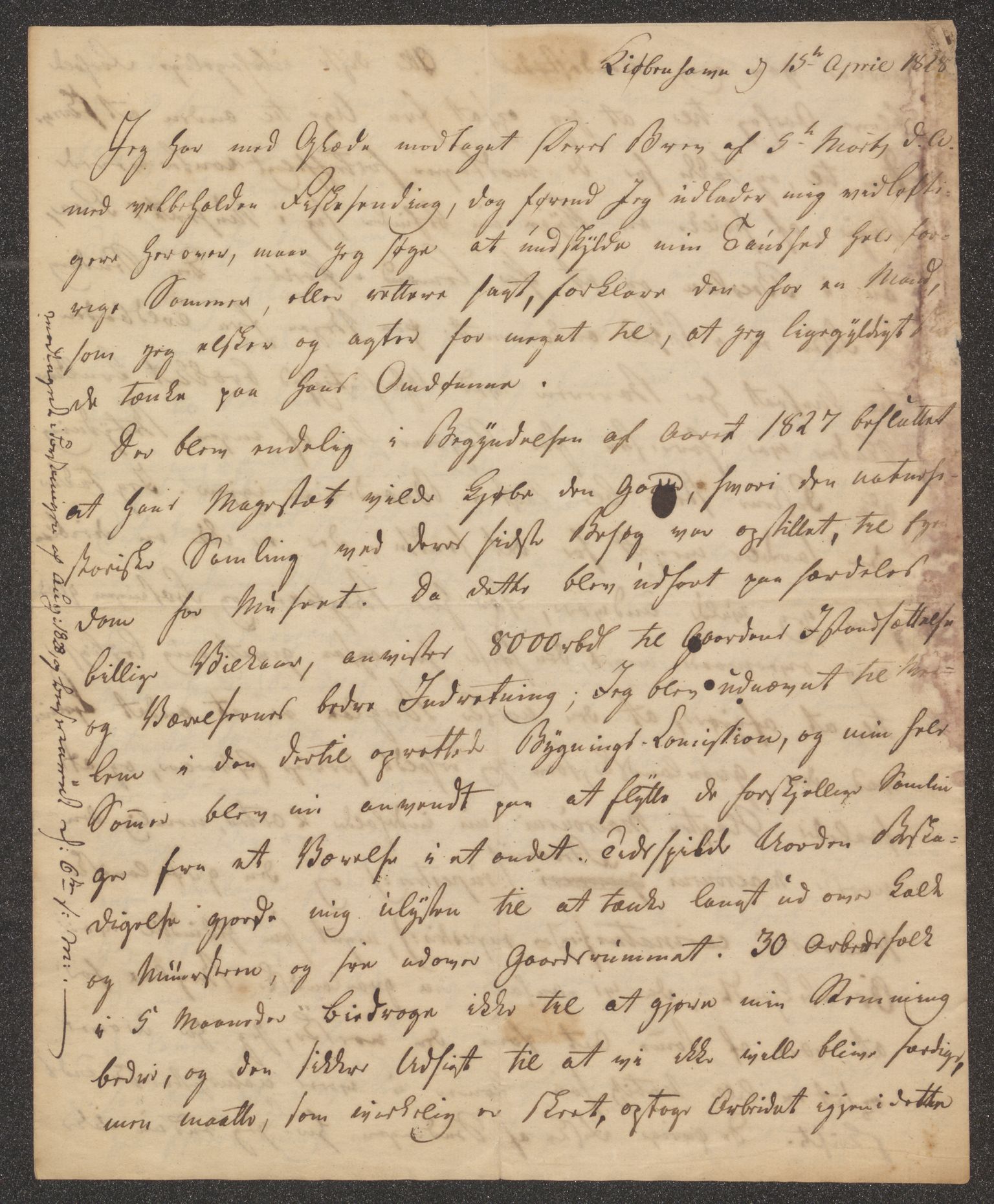 Bergens Museum, UMB/A007/D/Da/L0003/0001: Innkommende brev 1828 / Innkommende brev 1828, 1828
