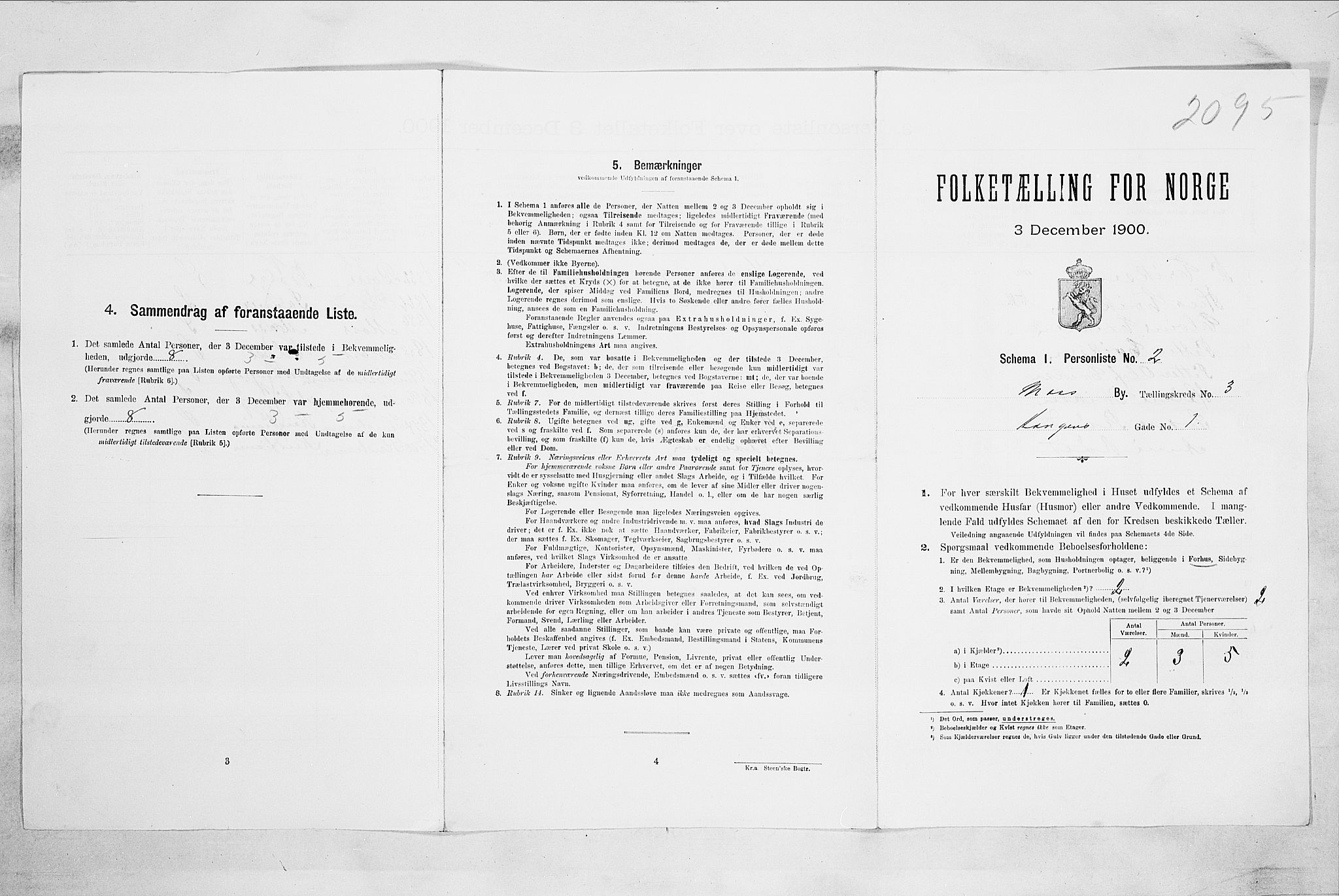 SAO, Folketelling 1900 for 0104 Moss kjøpstad, 1900