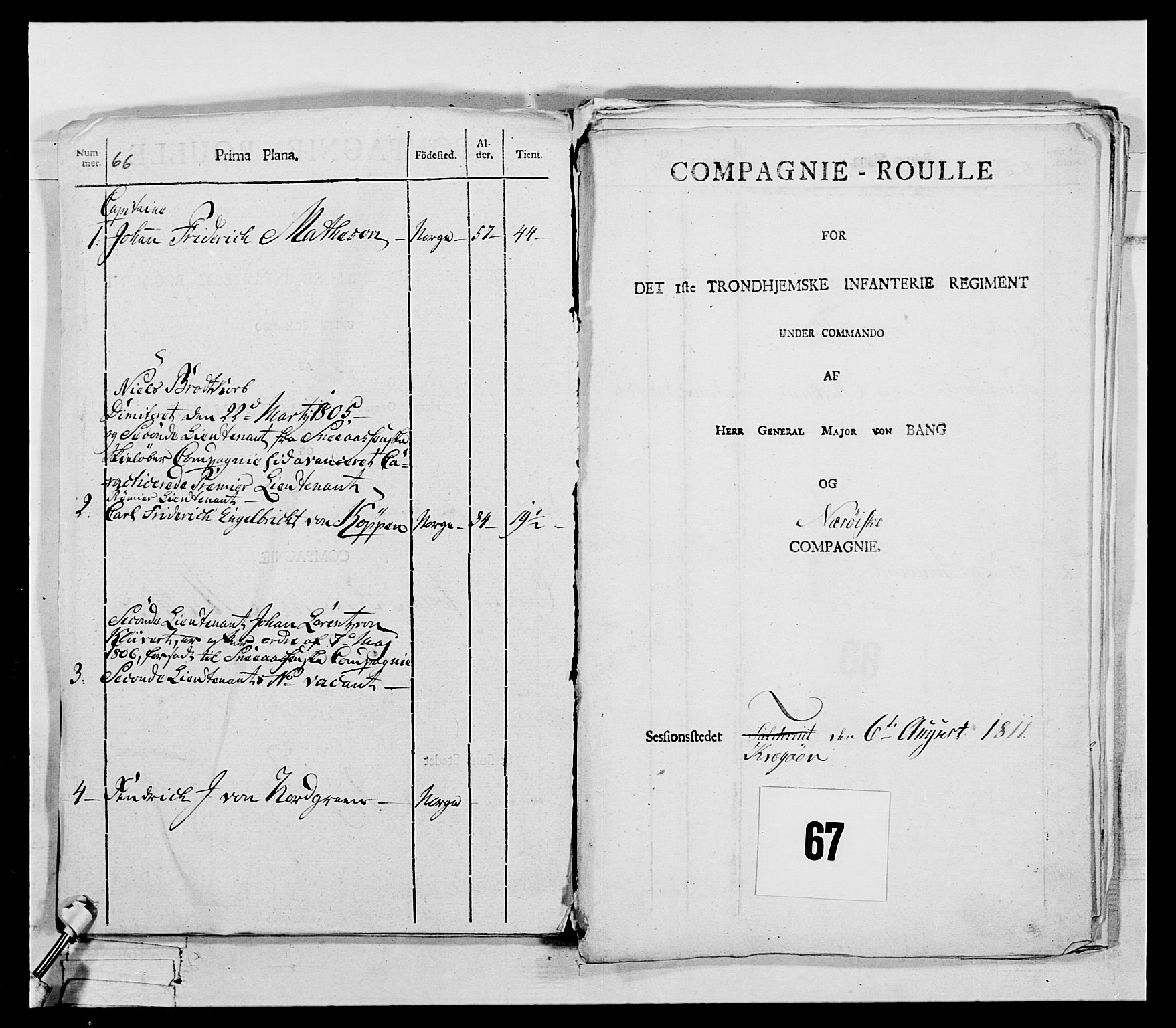 Generalitets- og kommissariatskollegiet, Det kongelige norske kommissariatskollegium, AV/RA-EA-5420/E/Eh/L0075a: 1. Trondheimske nasjonale infanteriregiment, 1789-1811, s. 331