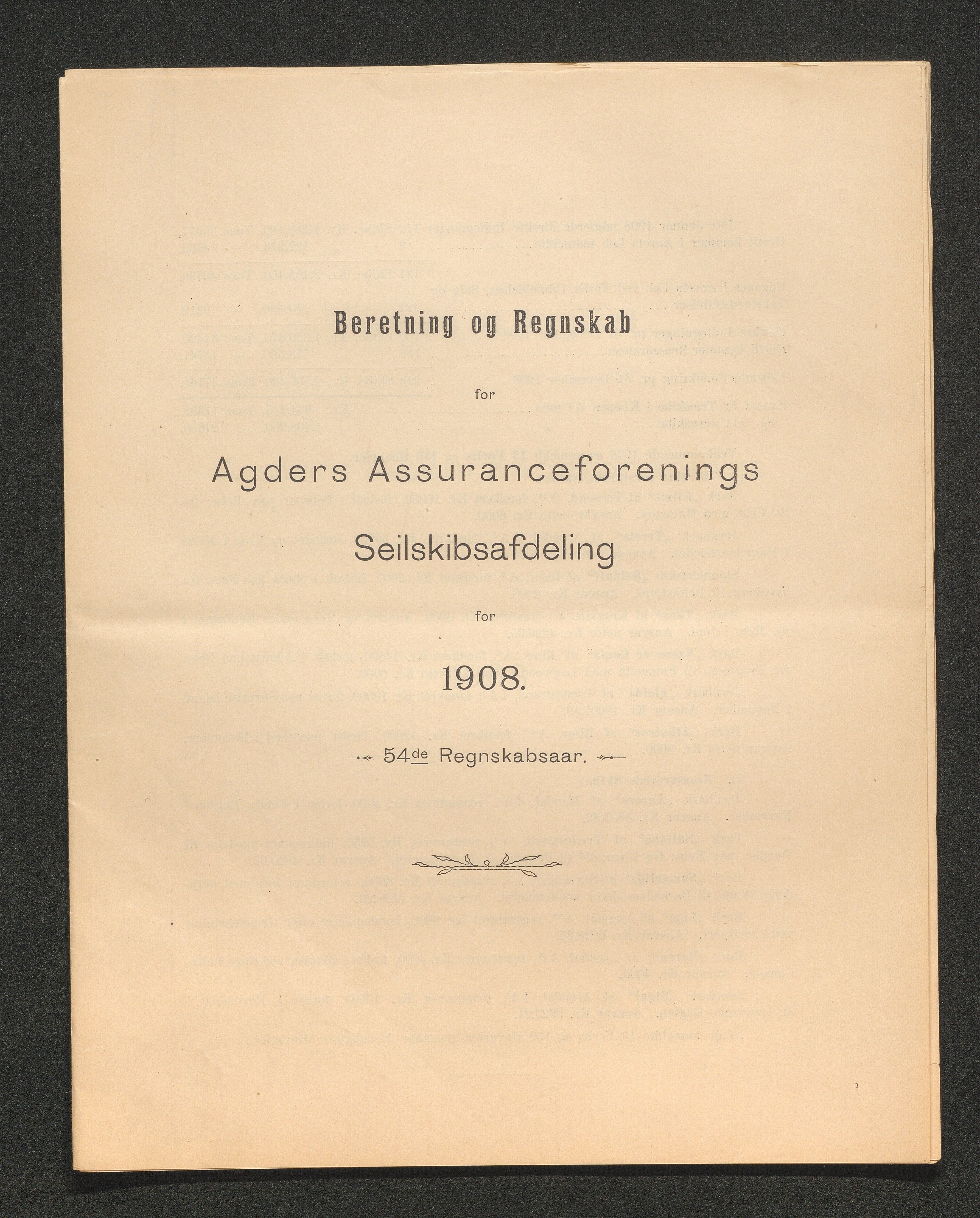 Agders Gjensidige Assuranceforening, AAKS/PA-1718/05/L0003: Regnskap, seilavdeling, pakkesak, 1890-1912