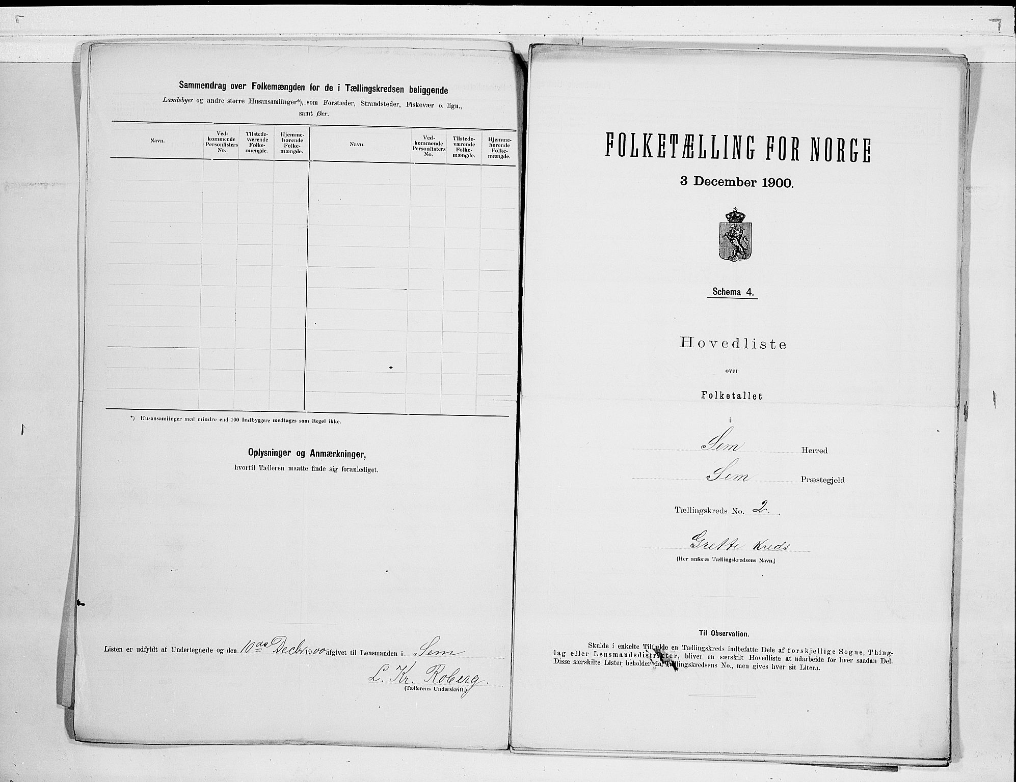 RA, Folketelling 1900 for 0721 Sem herred, 1900, s. 6