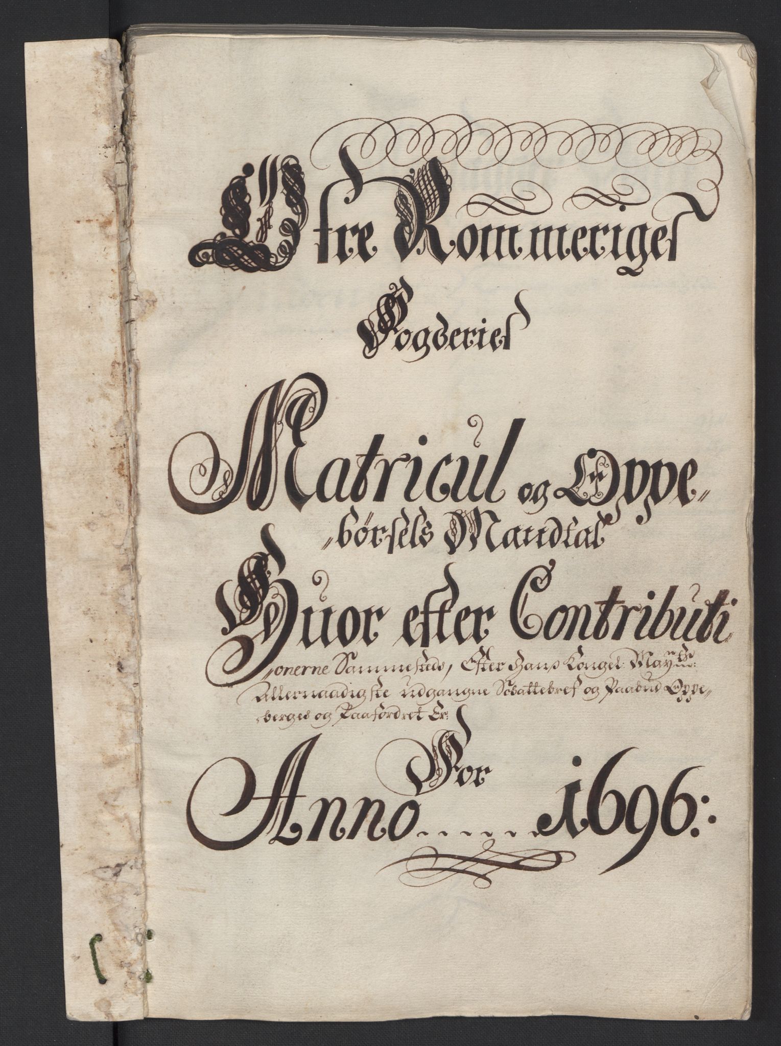 Rentekammeret inntil 1814, Reviderte regnskaper, Fogderegnskap, AV/RA-EA-4092/R12/L0708: Fogderegnskap Øvre Romerike, 1696, s. 76