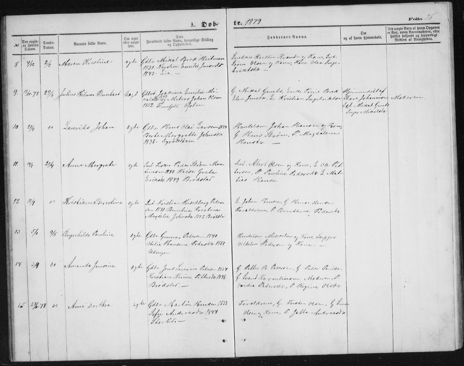Tranøy sokneprestkontor, AV/SATØ-S-1313/I/Ia/Iab/L0013klokker: Klokkerbok nr. 13, 1874-1896, s. 26