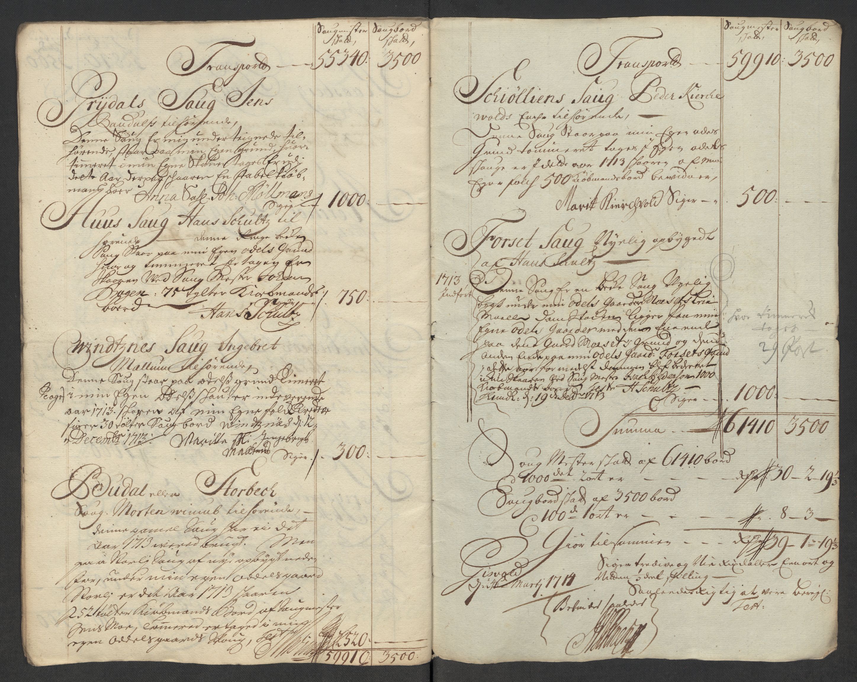 Rentekammeret inntil 1814, Reviderte regnskaper, Fogderegnskap, AV/RA-EA-4092/R60/L3964: Fogderegnskap Orkdal og Gauldal, 1713, s. 335