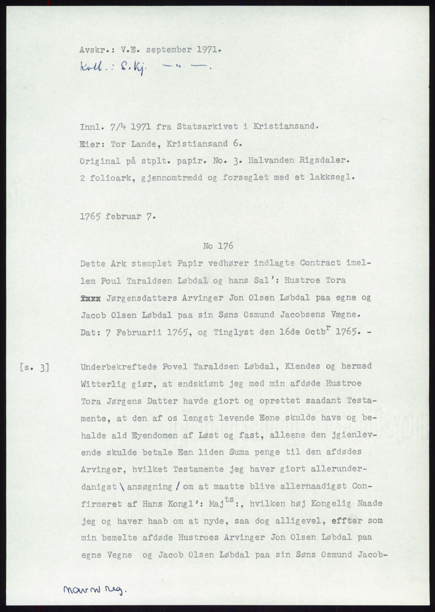 Samlinger til kildeutgivelse, Diplomavskriftsamlingen, RA/EA-4053/H/Ha, s. 1945