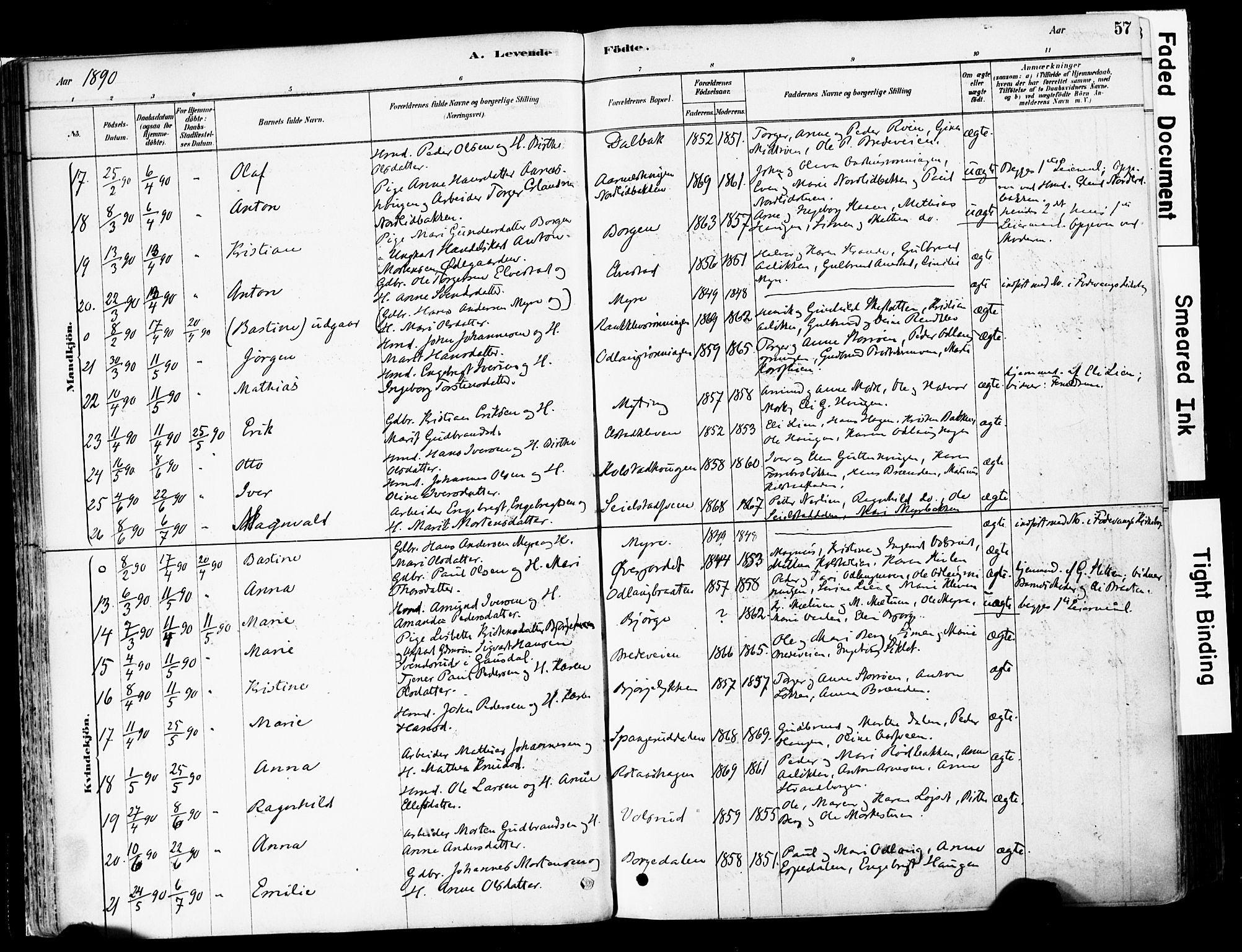Ringebu prestekontor, AV/SAH-PREST-082/H/Ha/Haa/L0008: Ministerialbok nr. 8, 1878-1898, s. 57
