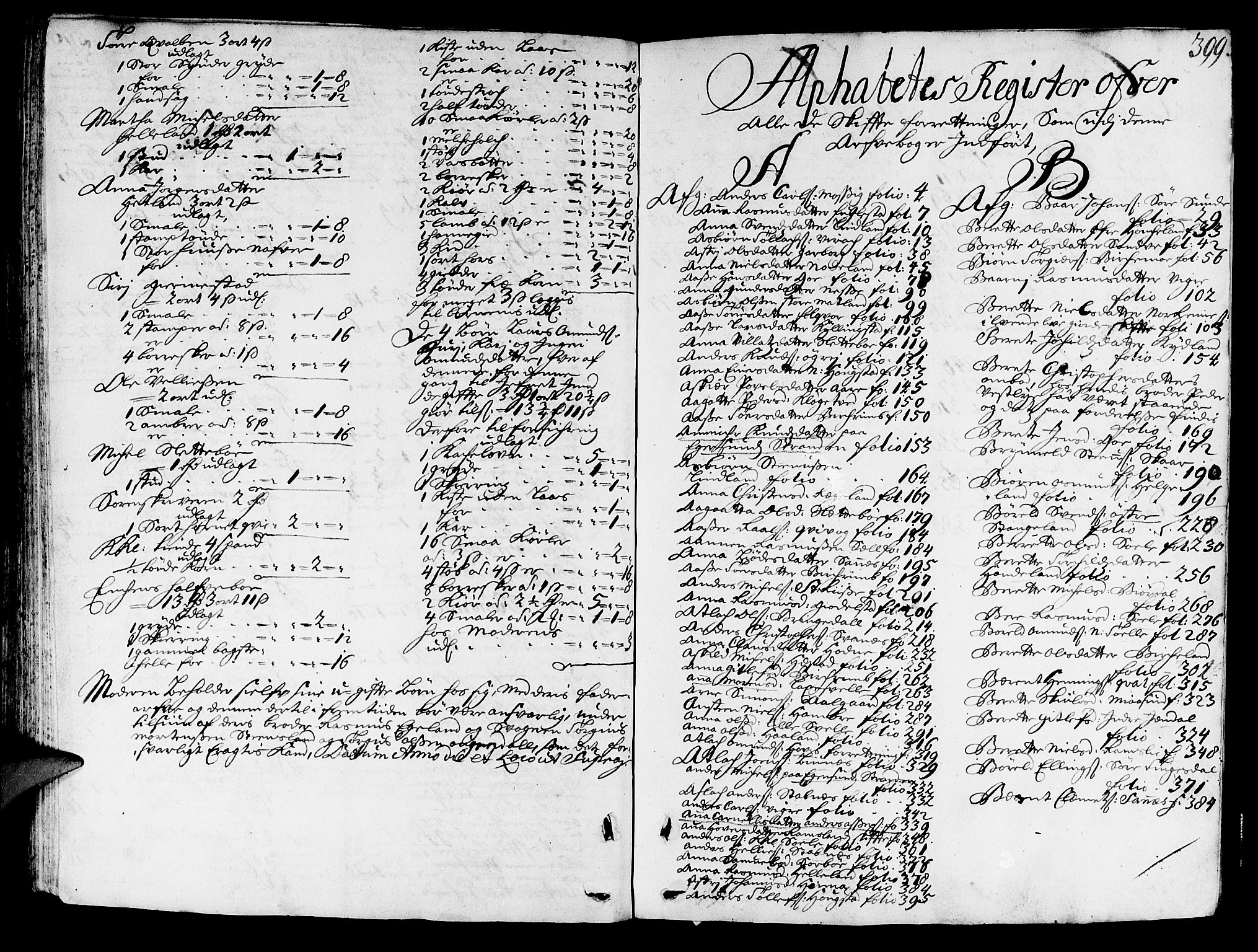 Jæren og Dalane sorenskriveri, SAST/A-100306/5/50BA/L0004: SKIFTEPROTOKOLL, 1708-1714, s. 398b-399a