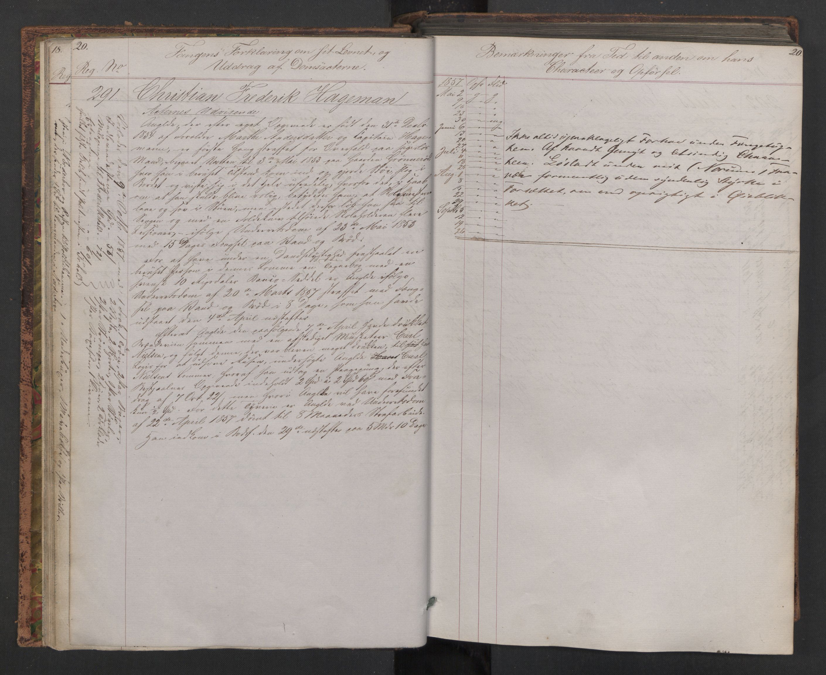 Botsfengslet, AV/RA-S-1539/D/Db/Dbb/L0005: 272b - 613b, 1857-1858, s. 20